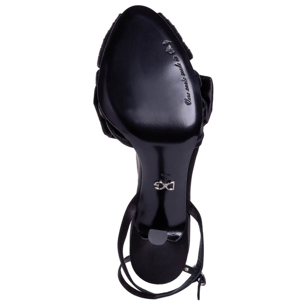 Sandale en cuir de chèvre noir Dolce & Gabbana