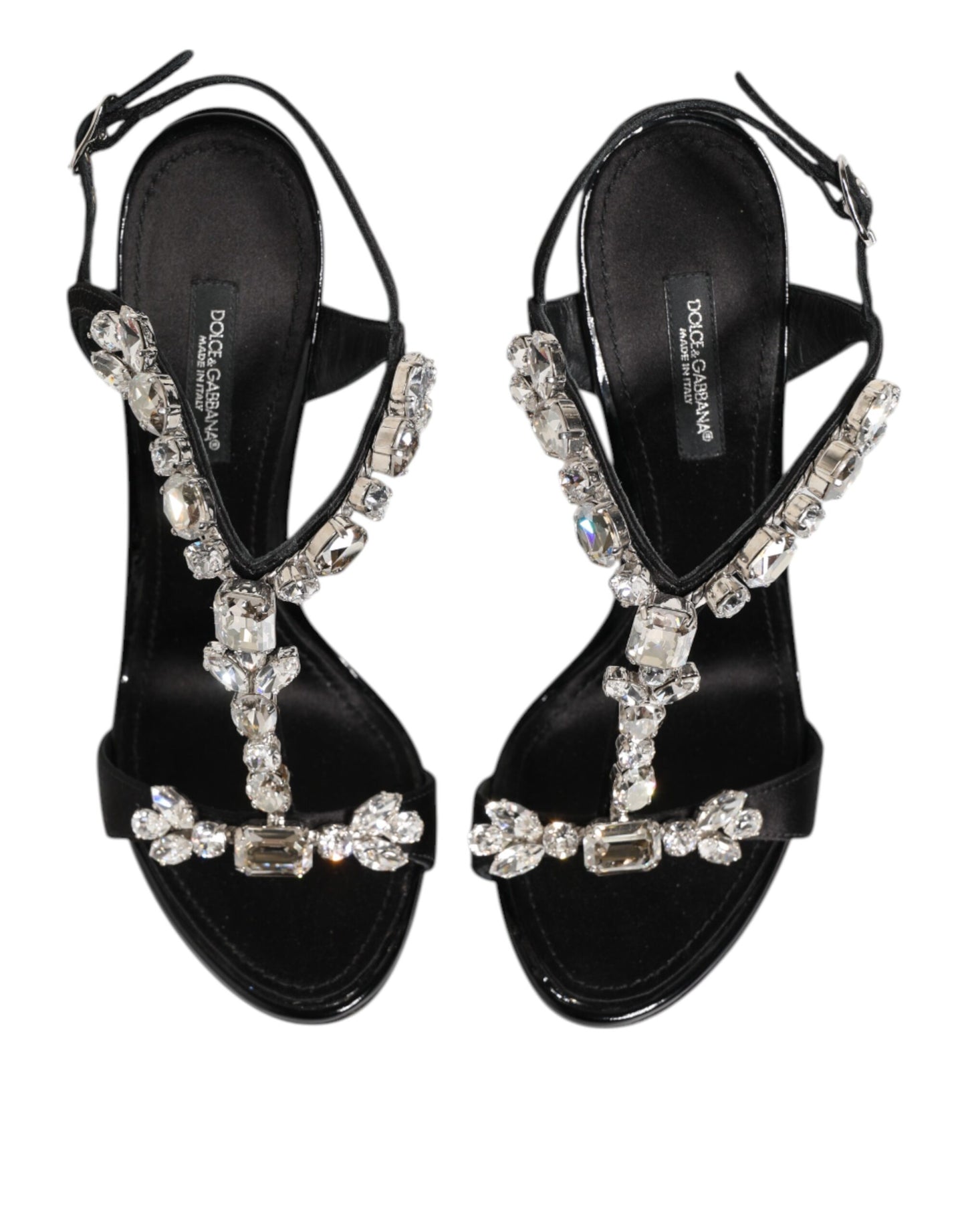 Sandales à talons Dolce & Gabbana Keira noires ornées de cristaux