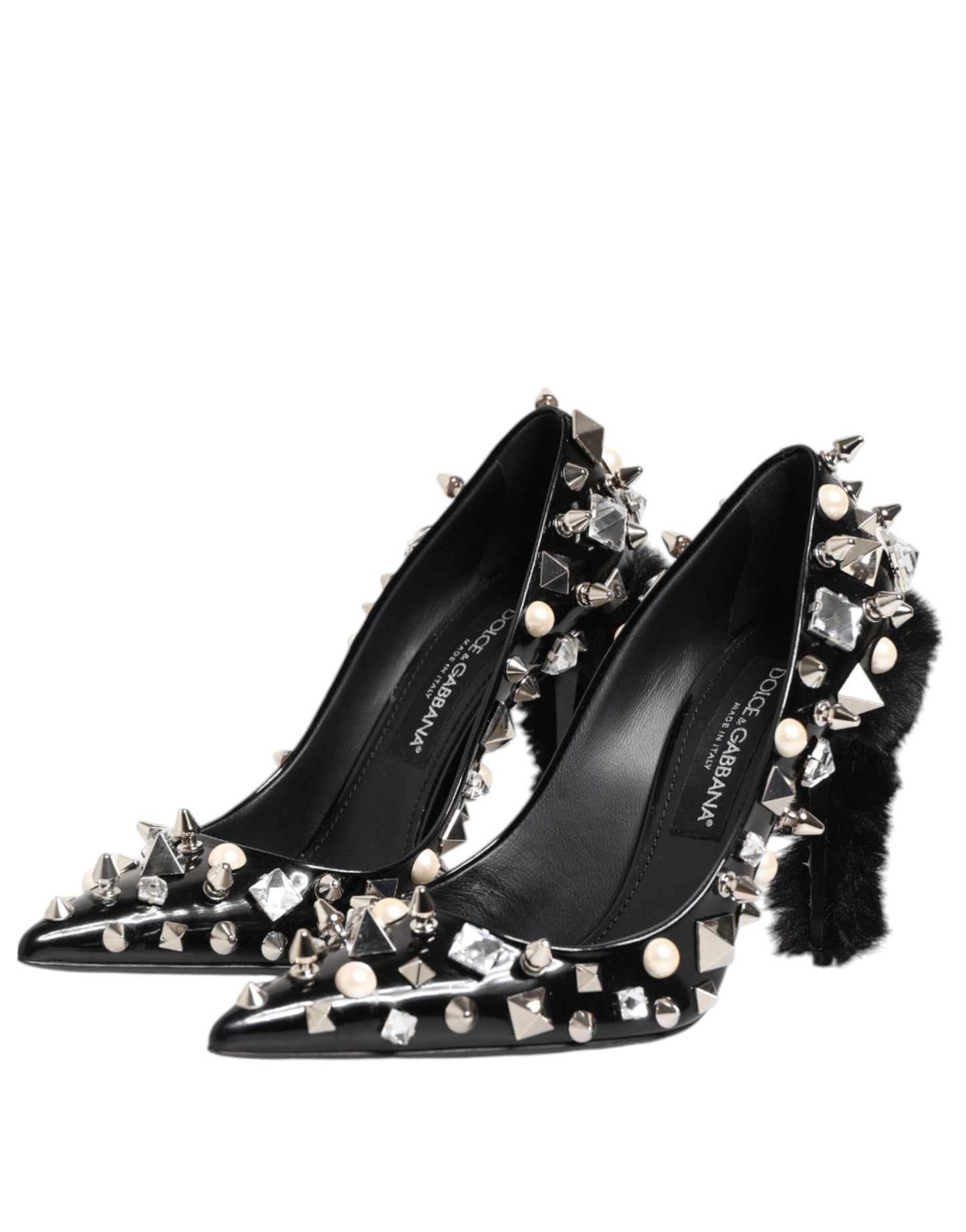 Escarpins à talons aiguilles Dolce & Gabbana à clous et cristaux noirs