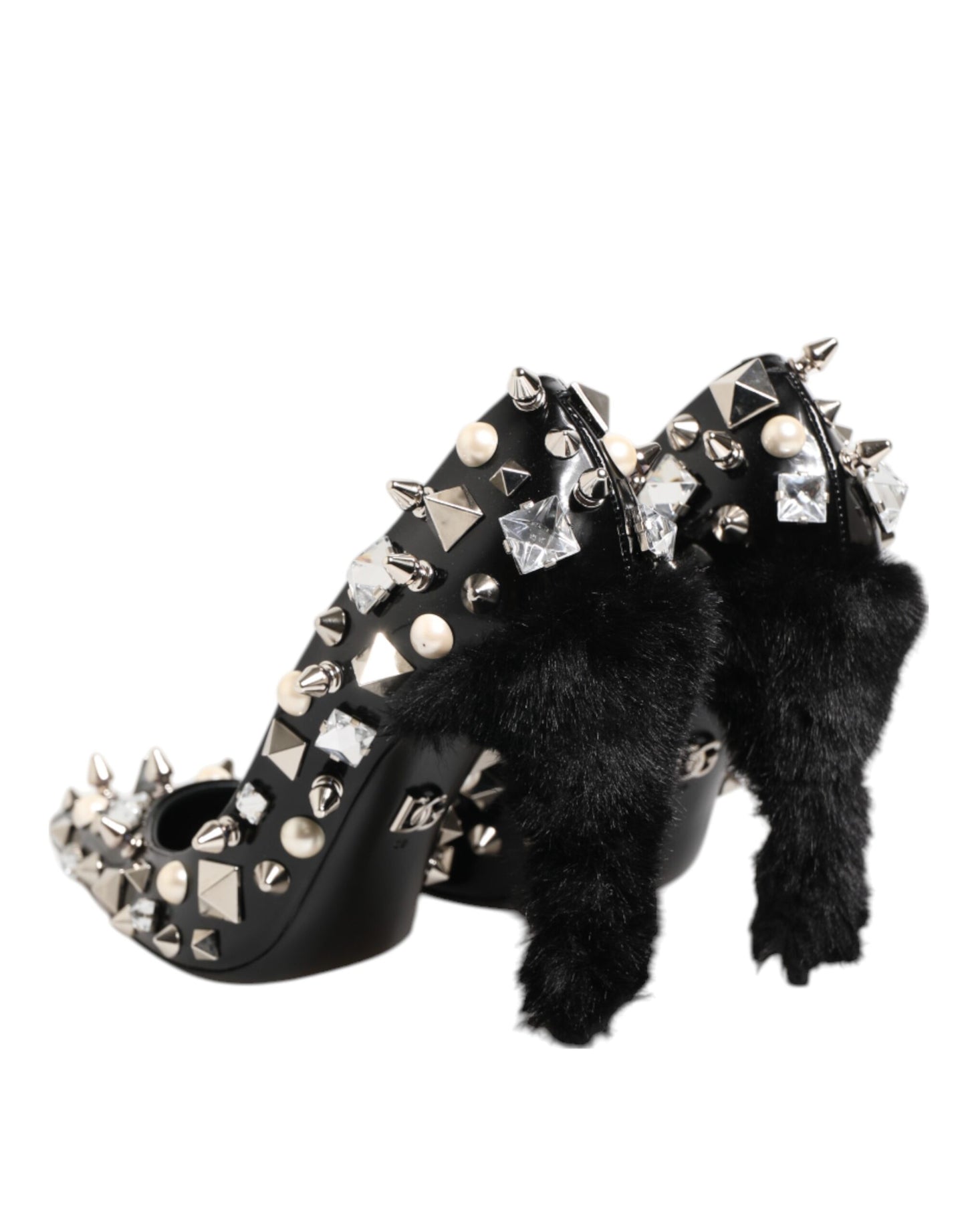Escarpins à talons aiguilles Dolce & Gabbana à clous et cristaux noirs