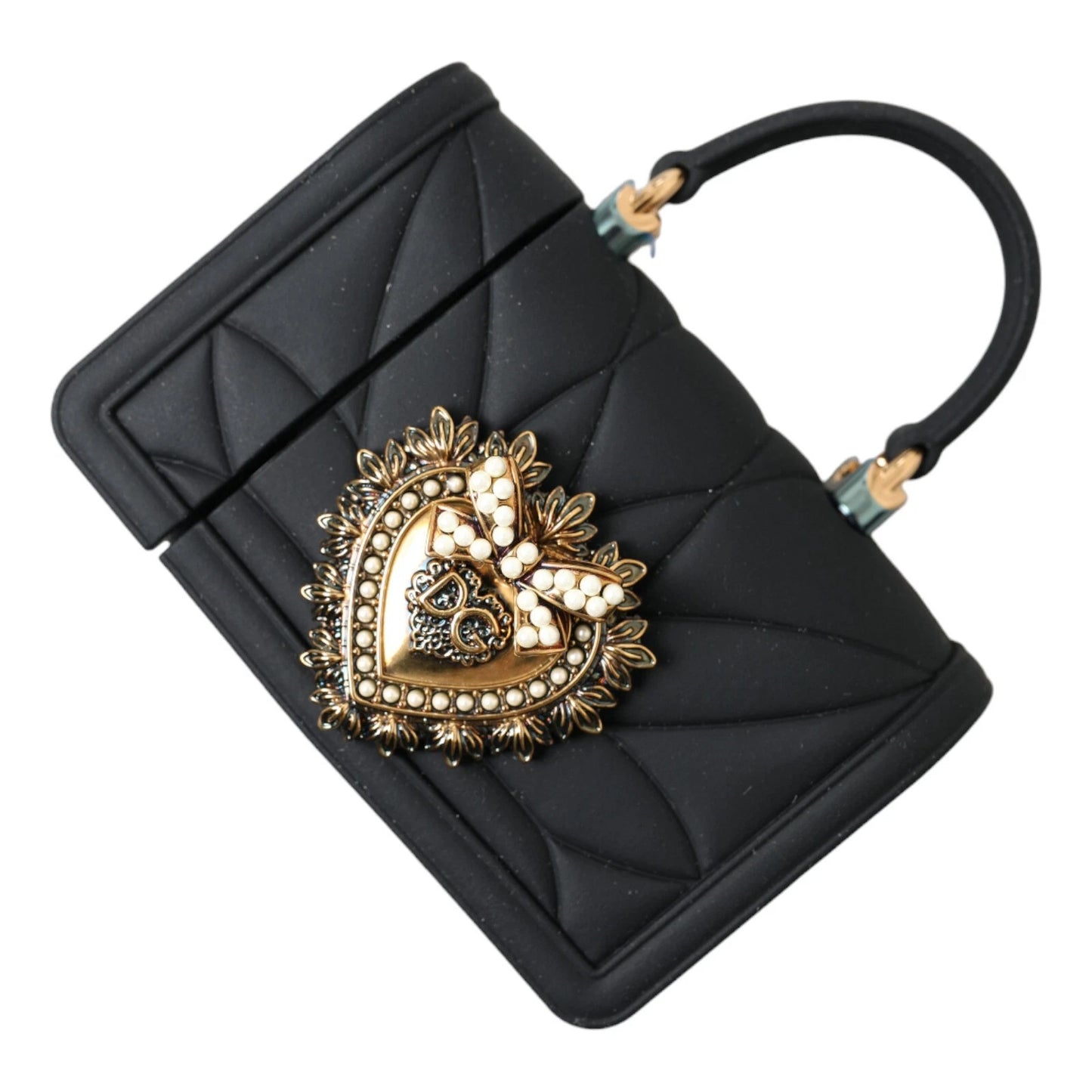 Étui Dolce & Gabbana en silicone noir avec motif cœur Devotion pour Airpod
