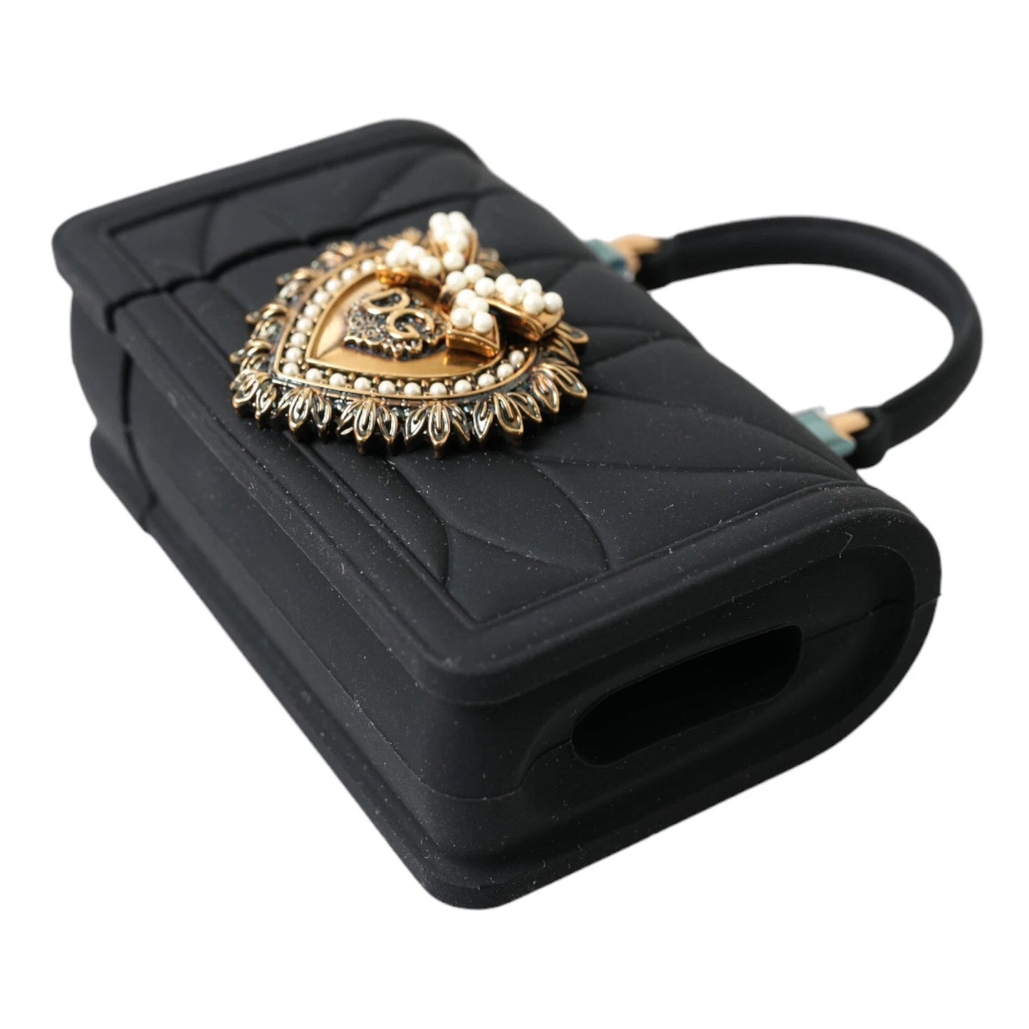 Étui Dolce & Gabbana en silicone noir avec motif cœur Devotion pour Airpod