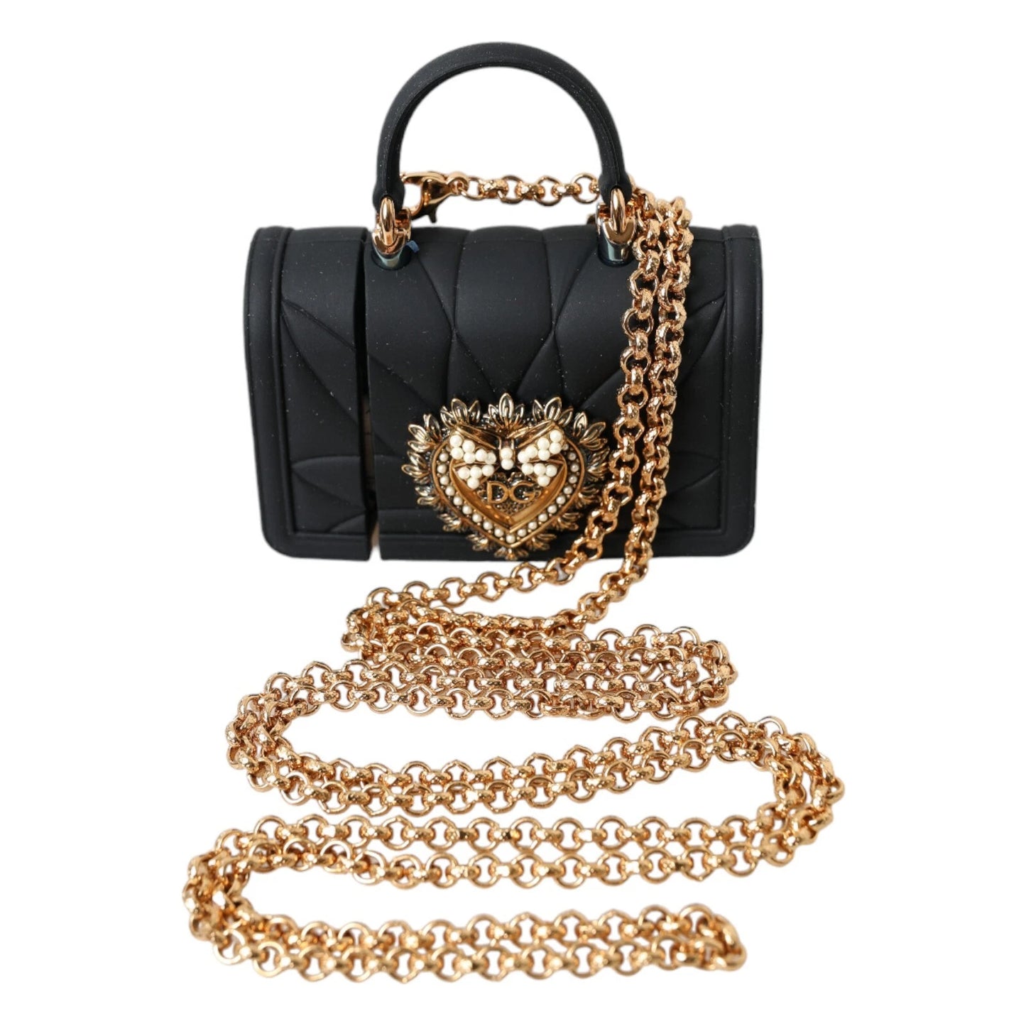 Étui Dolce & Gabbana en silicone noir avec motif cœur Devotion pour Airpod