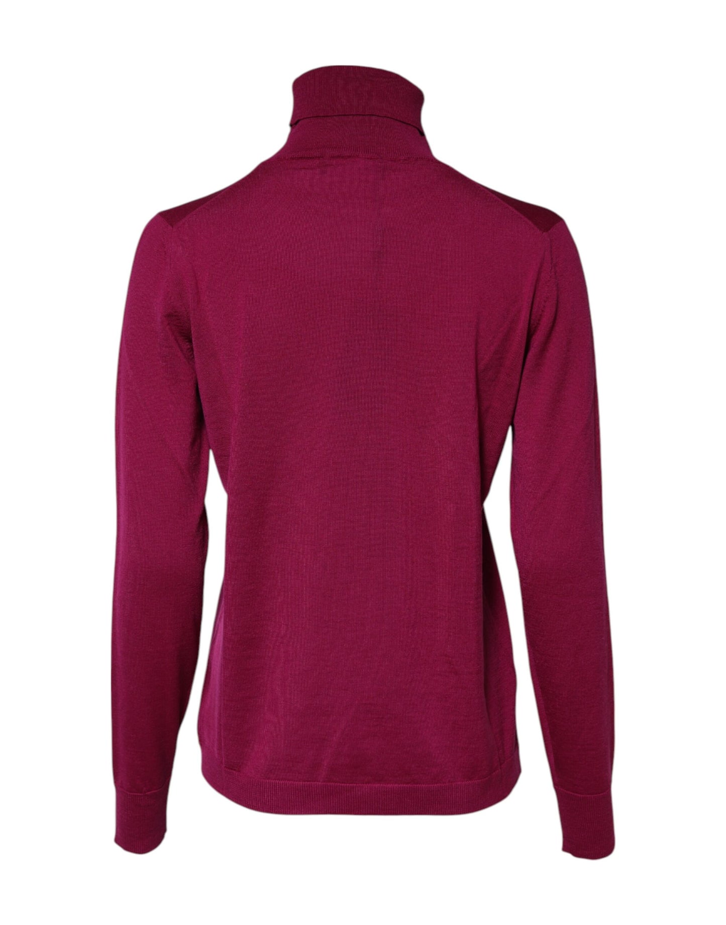 Pull col roulé à manches longues en laine fuchsia Dolce & Gabbana
