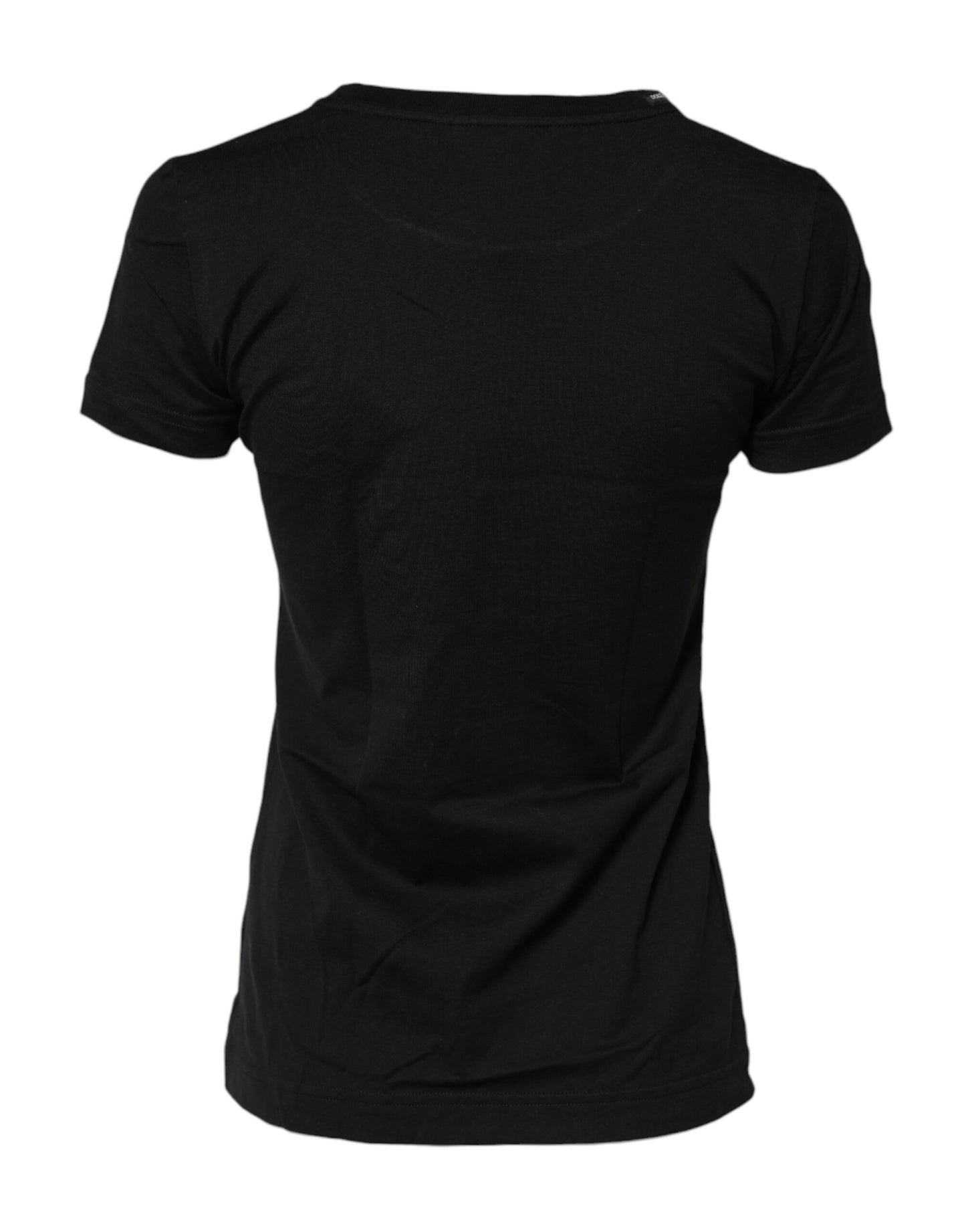 T-shirt noir à manches courtes et col ras du cou Dolce & Gabbana