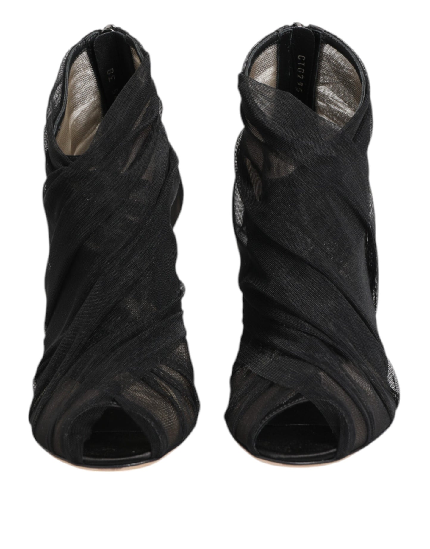 Bottines à talons aiguilles en maille noire Dolce & Gabbana