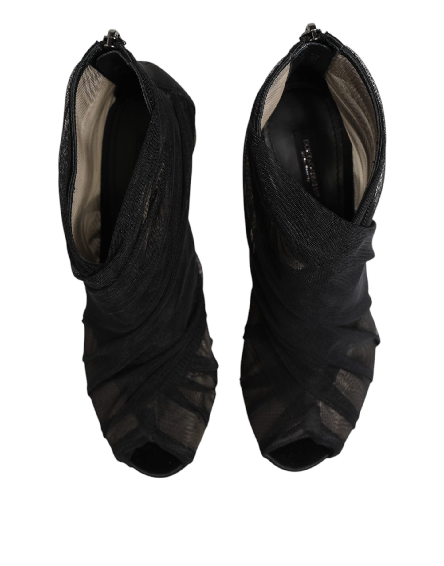 Bottines à talons aiguilles en maille noire Dolce & Gabbana