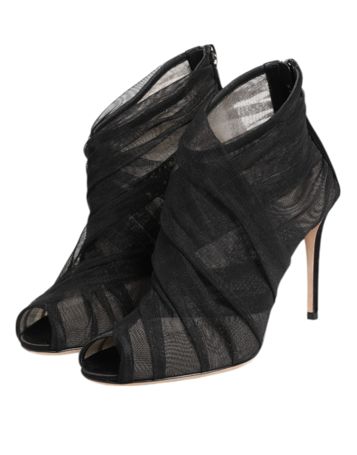 Bottines à talons aiguilles en maille noire Dolce & Gabbana