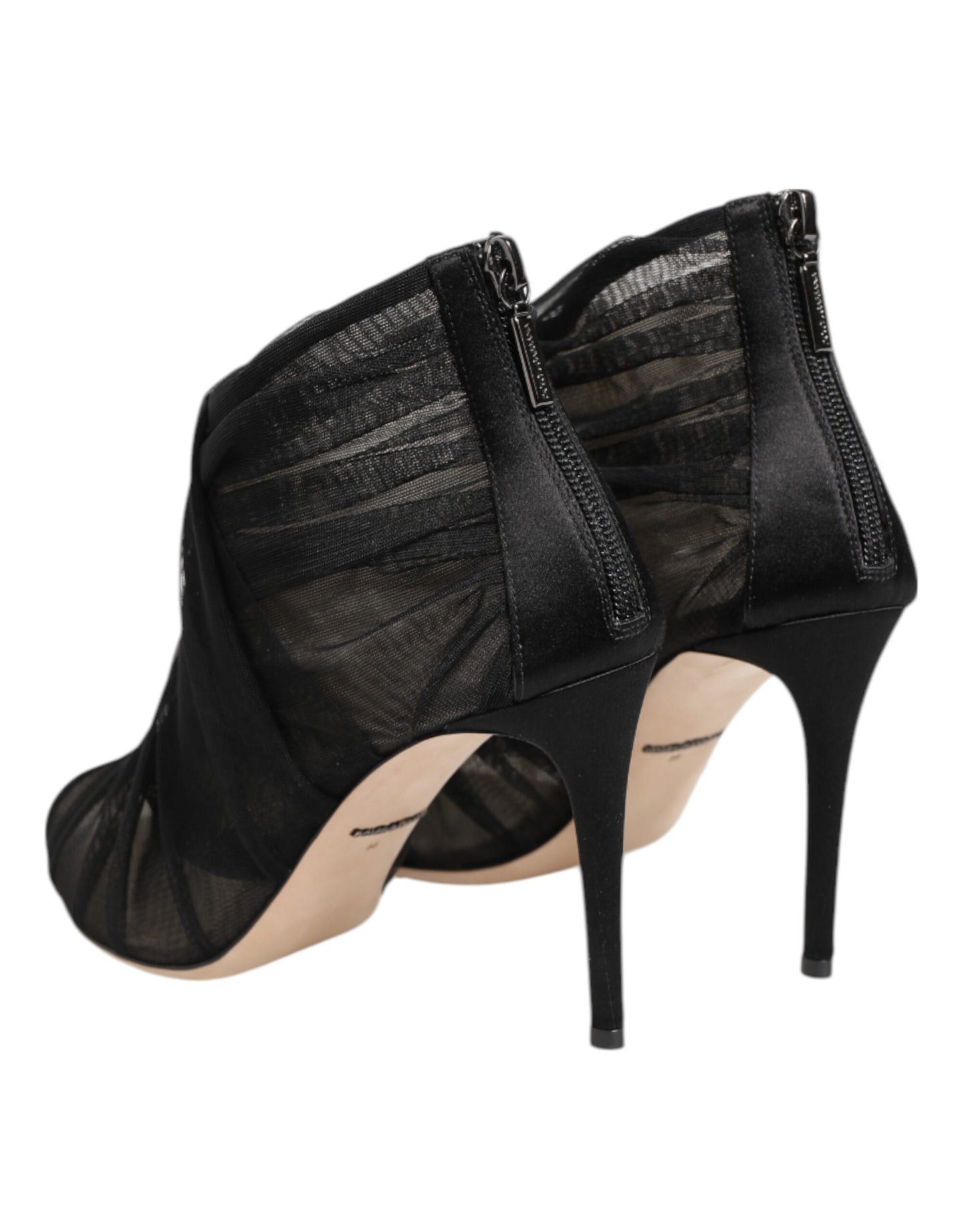 Bottines à talons aiguilles en maille noire Dolce & Gabbana