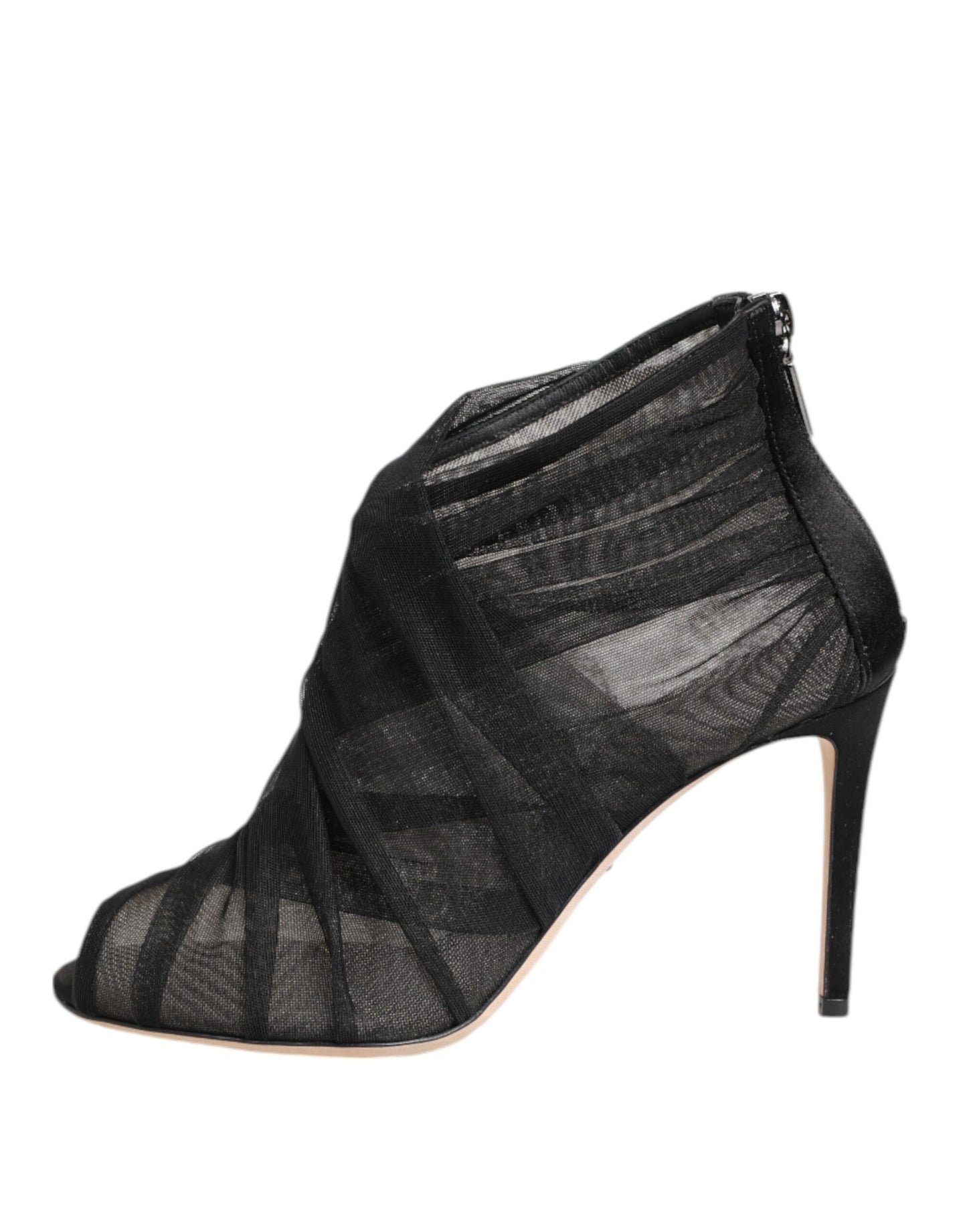 Bottines à talons aiguilles en maille noire Dolce & Gabbana