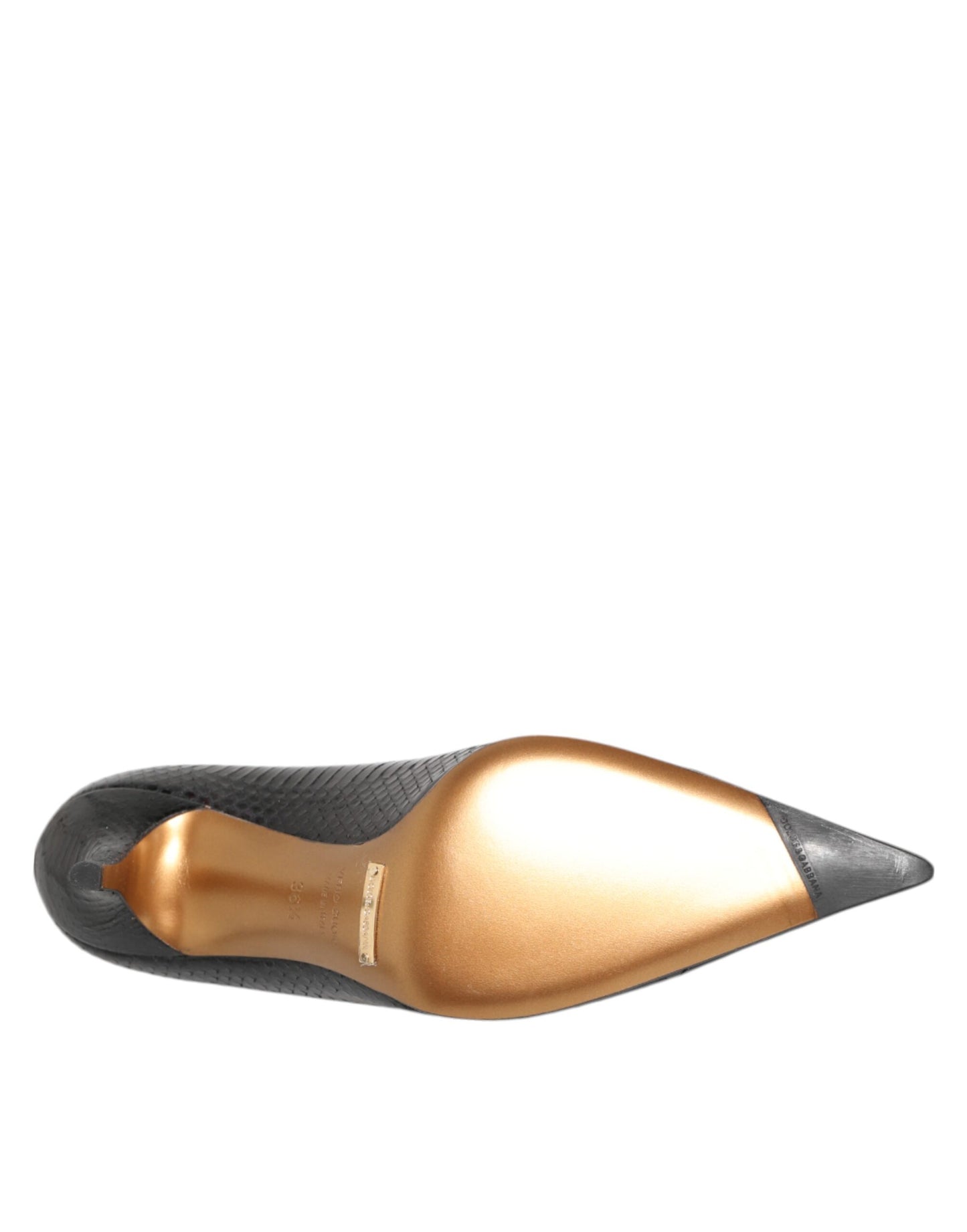 Escarpins à talons aiguilles en cuir exotique noir Dolce & Gabbana