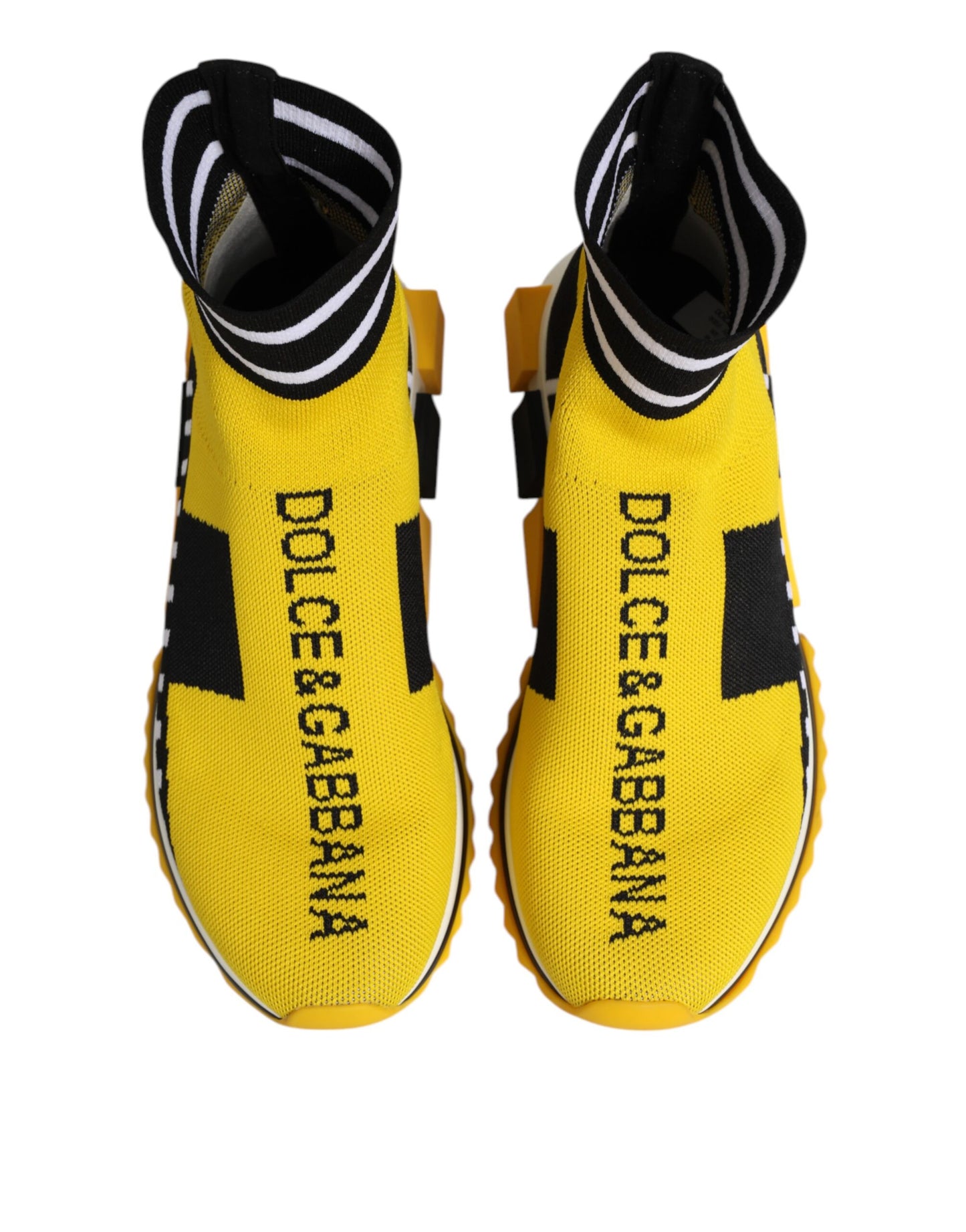 Baskets chaussettes Dolce & Gabbana Sorrento jaunes et noires