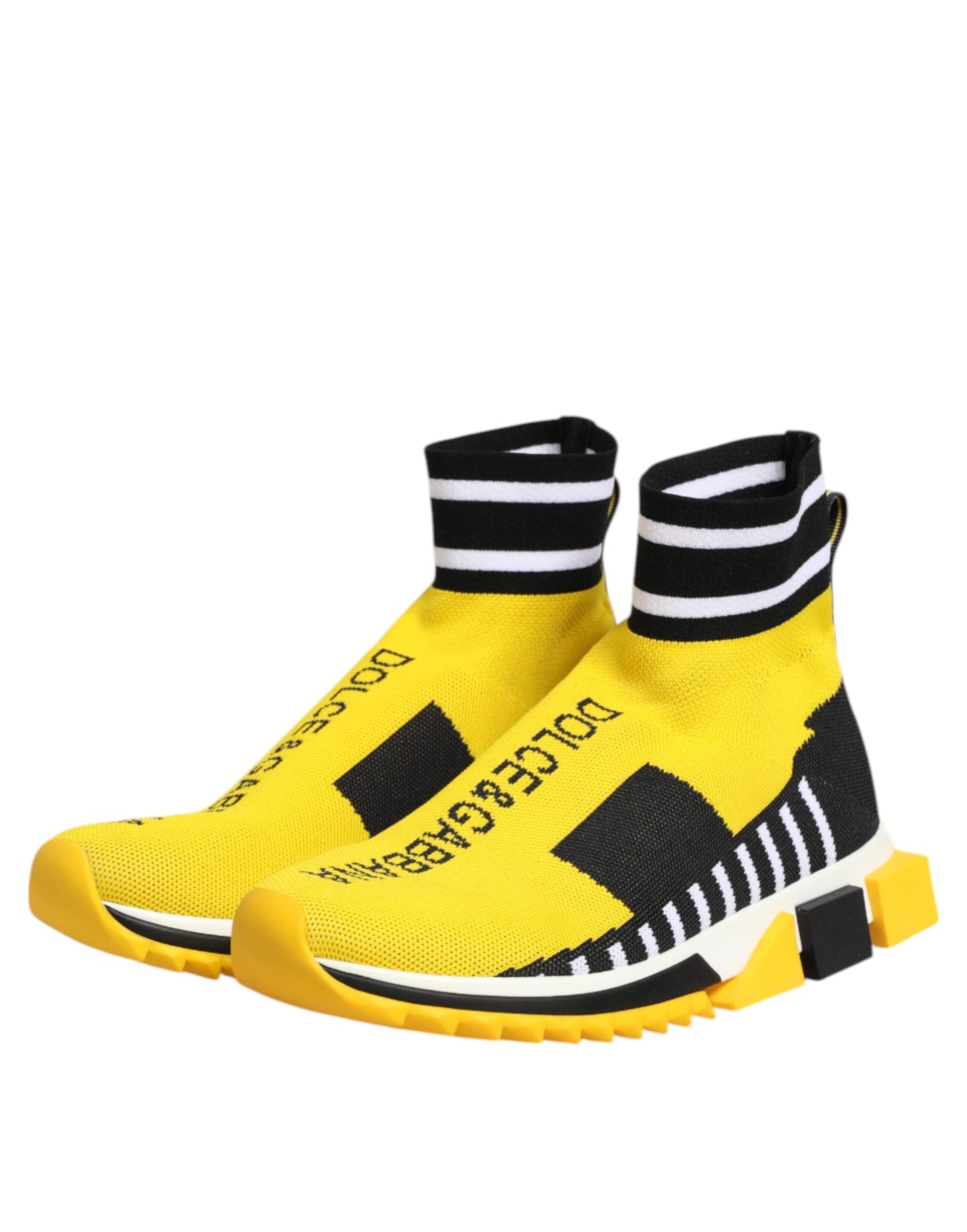Baskets chaussettes Dolce & Gabbana Sorrento jaunes et noires