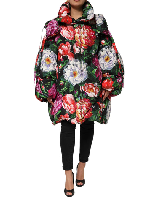 Dolce & Gabbana Doudoune à capuche à fleurs multicolores