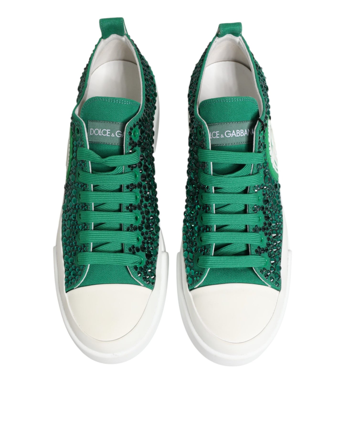 Baskets vertes Dolce & Gabbana Portofino Crystal DG Logo