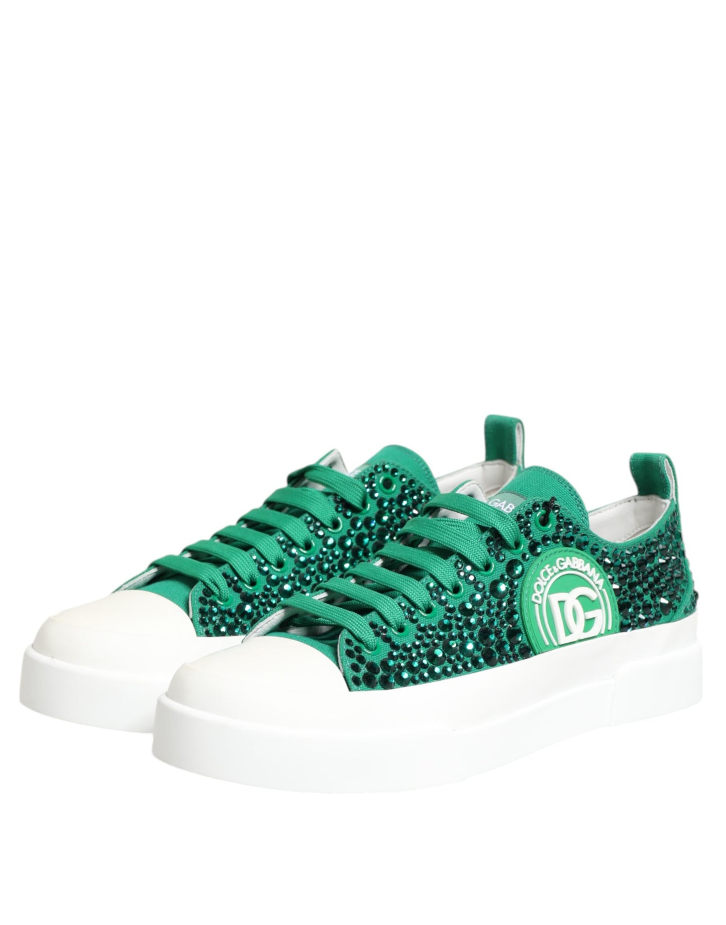 Baskets vertes Dolce & Gabbana Portofino Crystal DG Logo