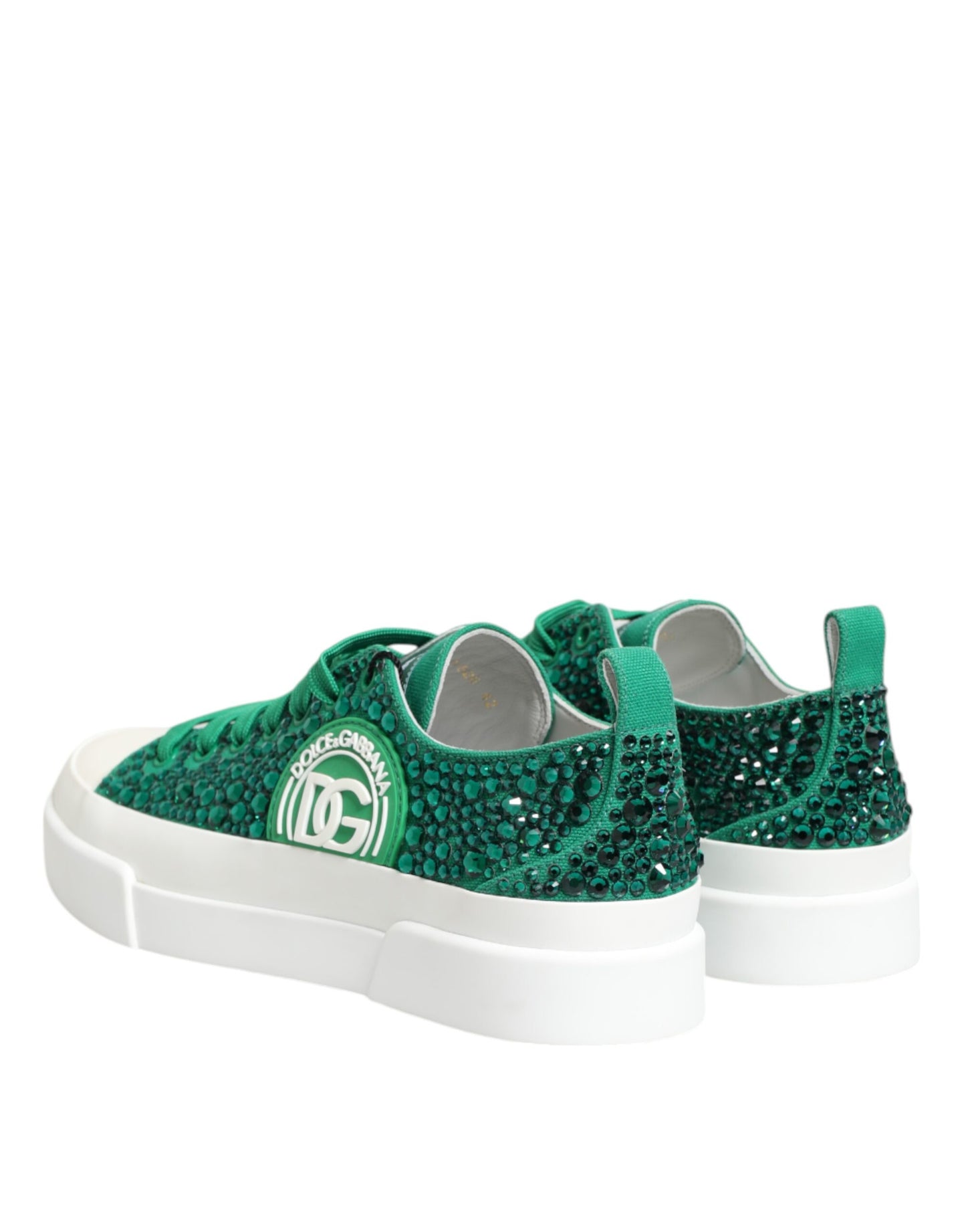 Baskets vertes Dolce & Gabbana Portofino Crystal DG Logo
