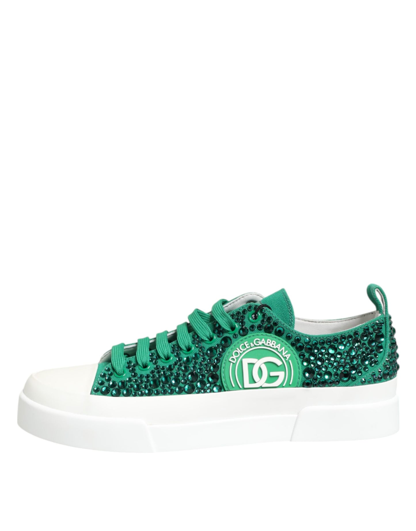 Baskets vertes Dolce & Gabbana Portofino Crystal DG Logo