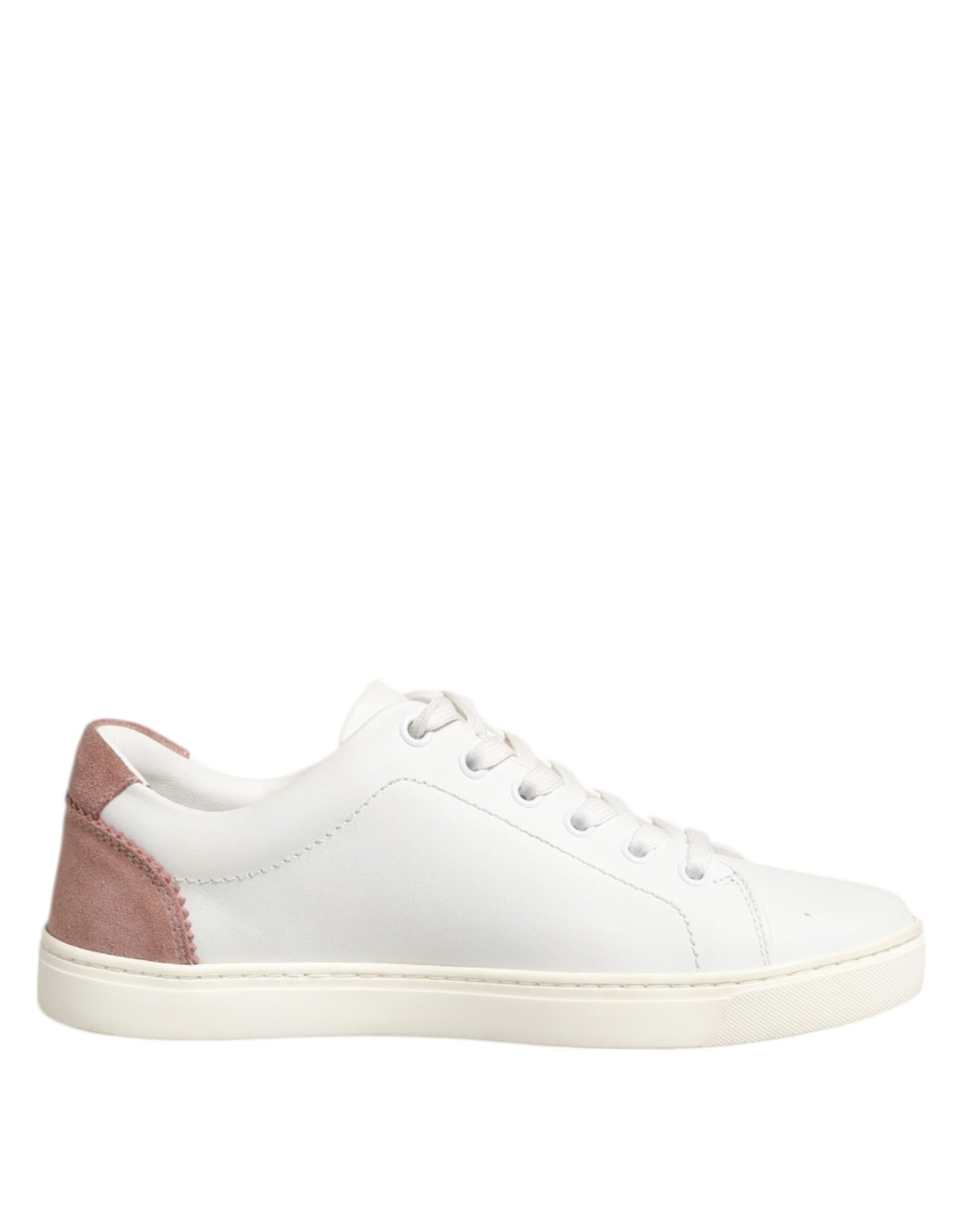 Dolce & Gabbana Weiß Rosa Leder Low Top Sneakers Schuhe