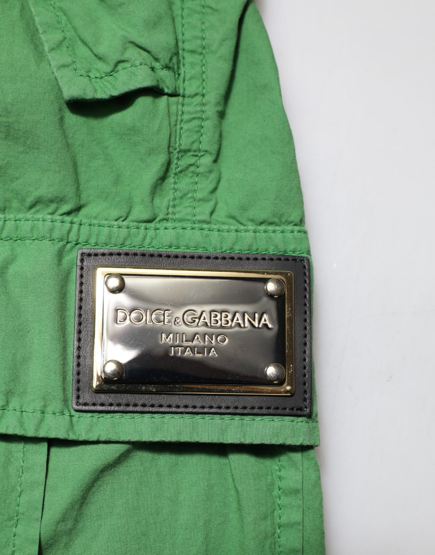 Pantalon cargo taille haute en coton vert Dolce & Gabbana