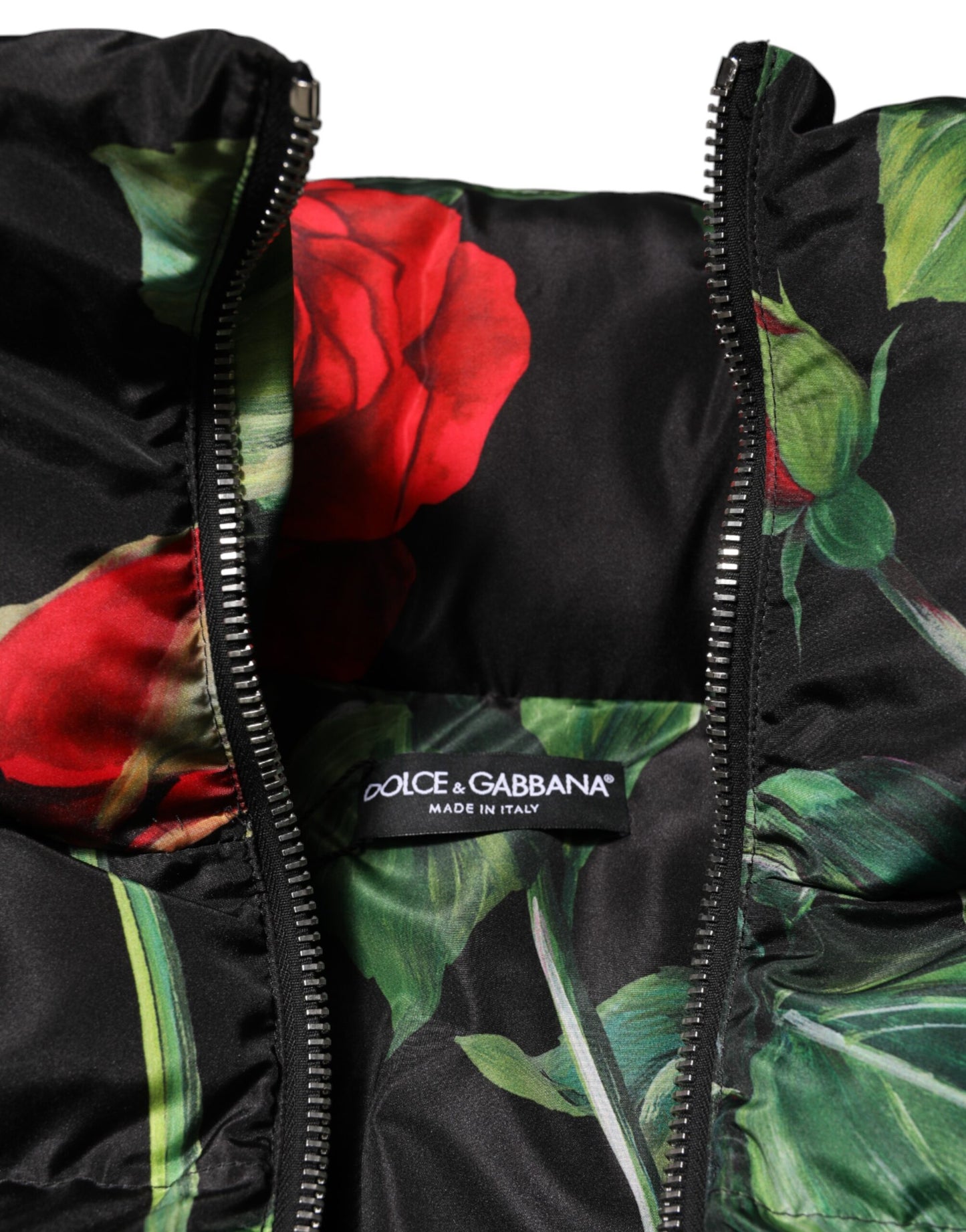 Dolce & Gabbana Doudoune fleurie multicolore Veste zippée intégrale