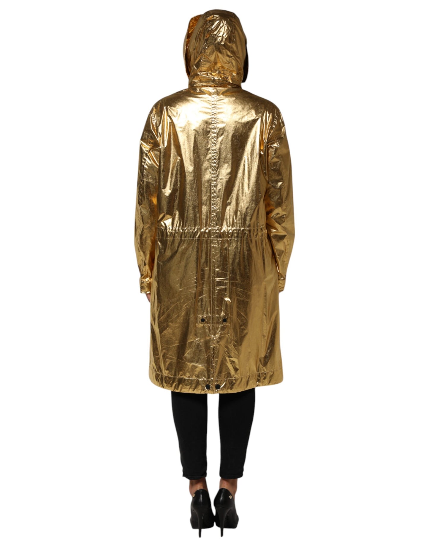 Trench-coat à capuche et manches longues Dolce & Gabbana doré