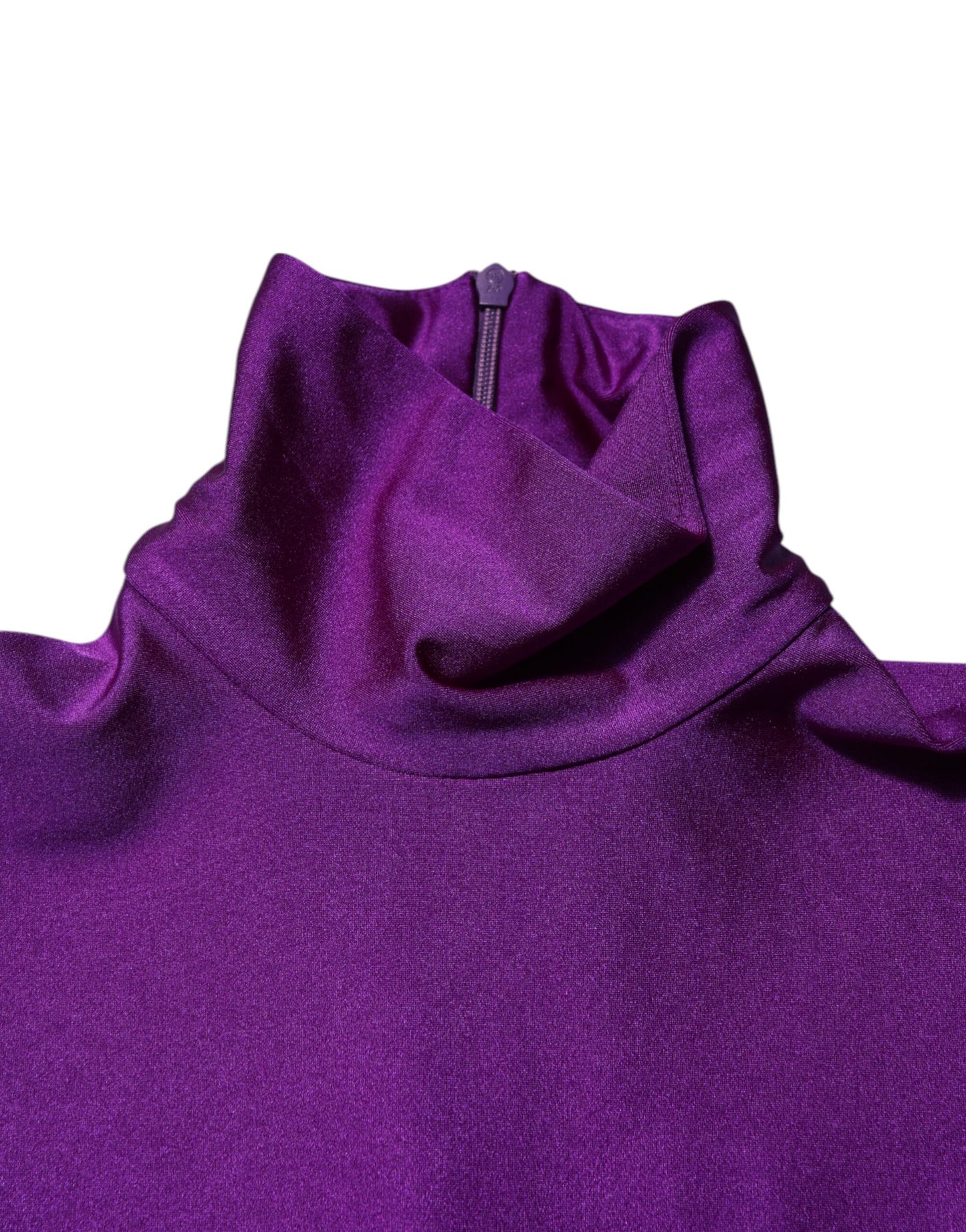 Robe moulante à col roulé en nylon violet Dolce & Gabbana