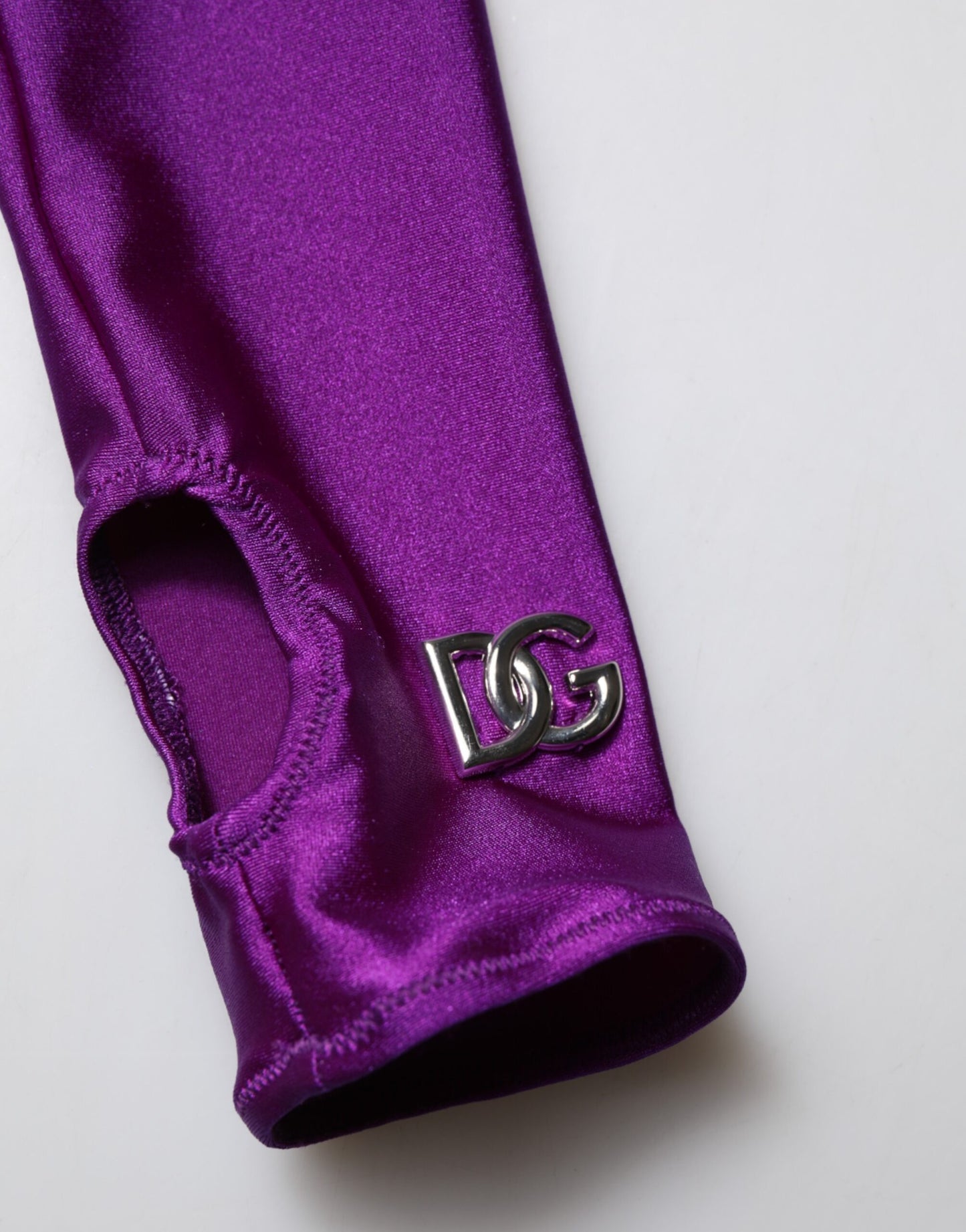 Robe moulante à col roulé en nylon violet Dolce & Gabbana
