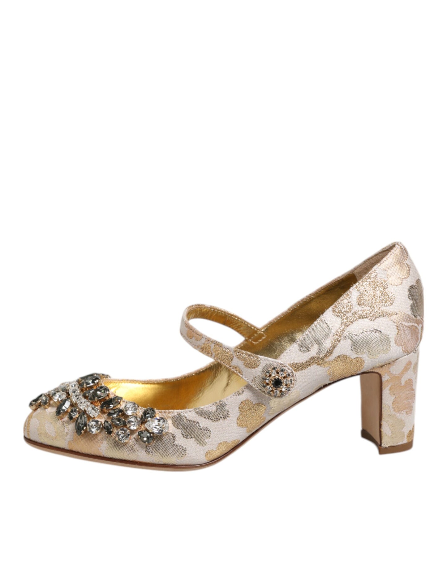 Escarpins Mary Jane Dolce & Gabbana en jacquard doré et cristal