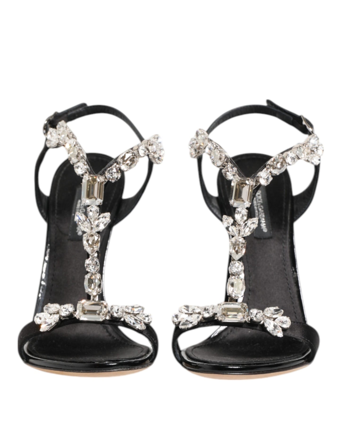 Sandales à talons Dolce & Gabbana Keira noires ornées de cristaux