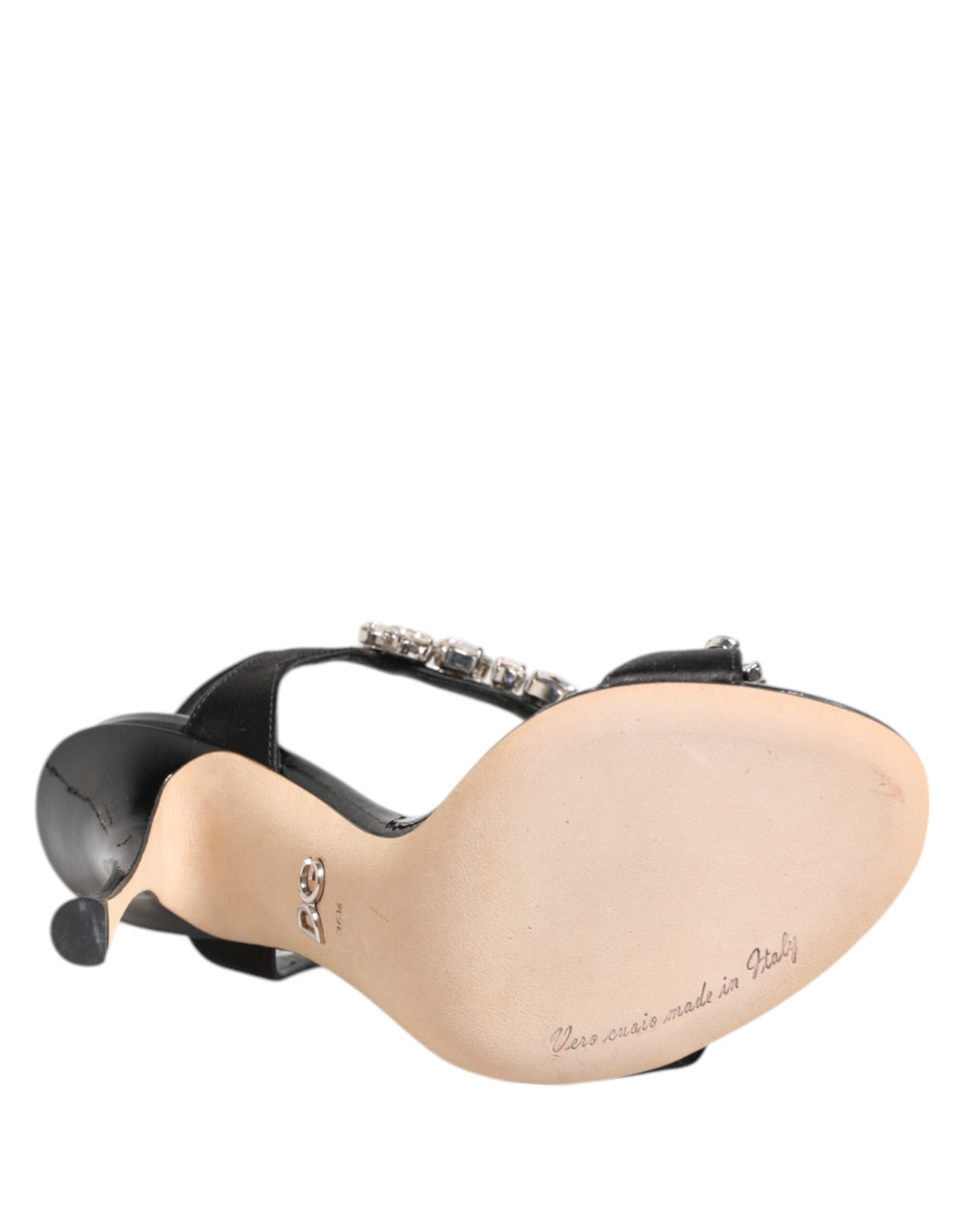 Sandales à talons Dolce & Gabbana Keira noires ornées de cristaux