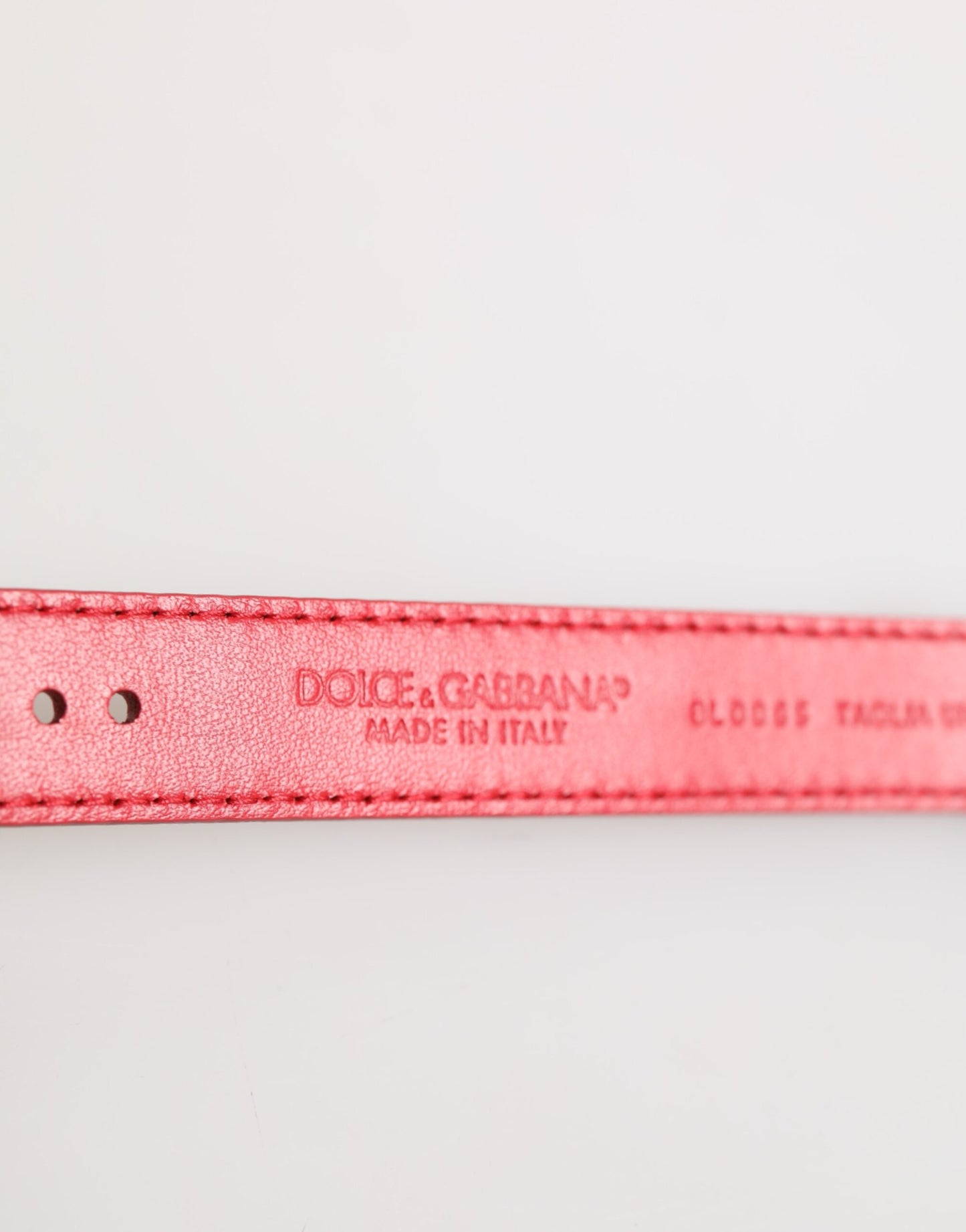 Dolce & Gabbana Damenarmband aus rotem exotischem Leder mit goldfarbener Metallschnalle