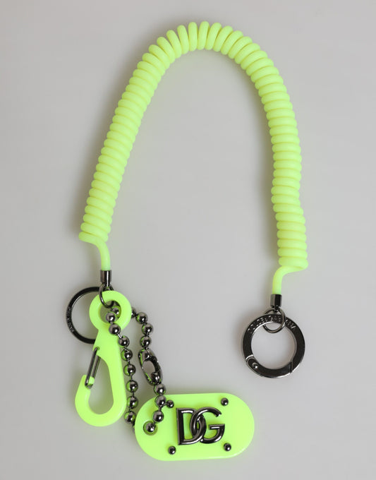 Porte-clés Dolce & Gabbana Green Springy avec logo DG pour homme