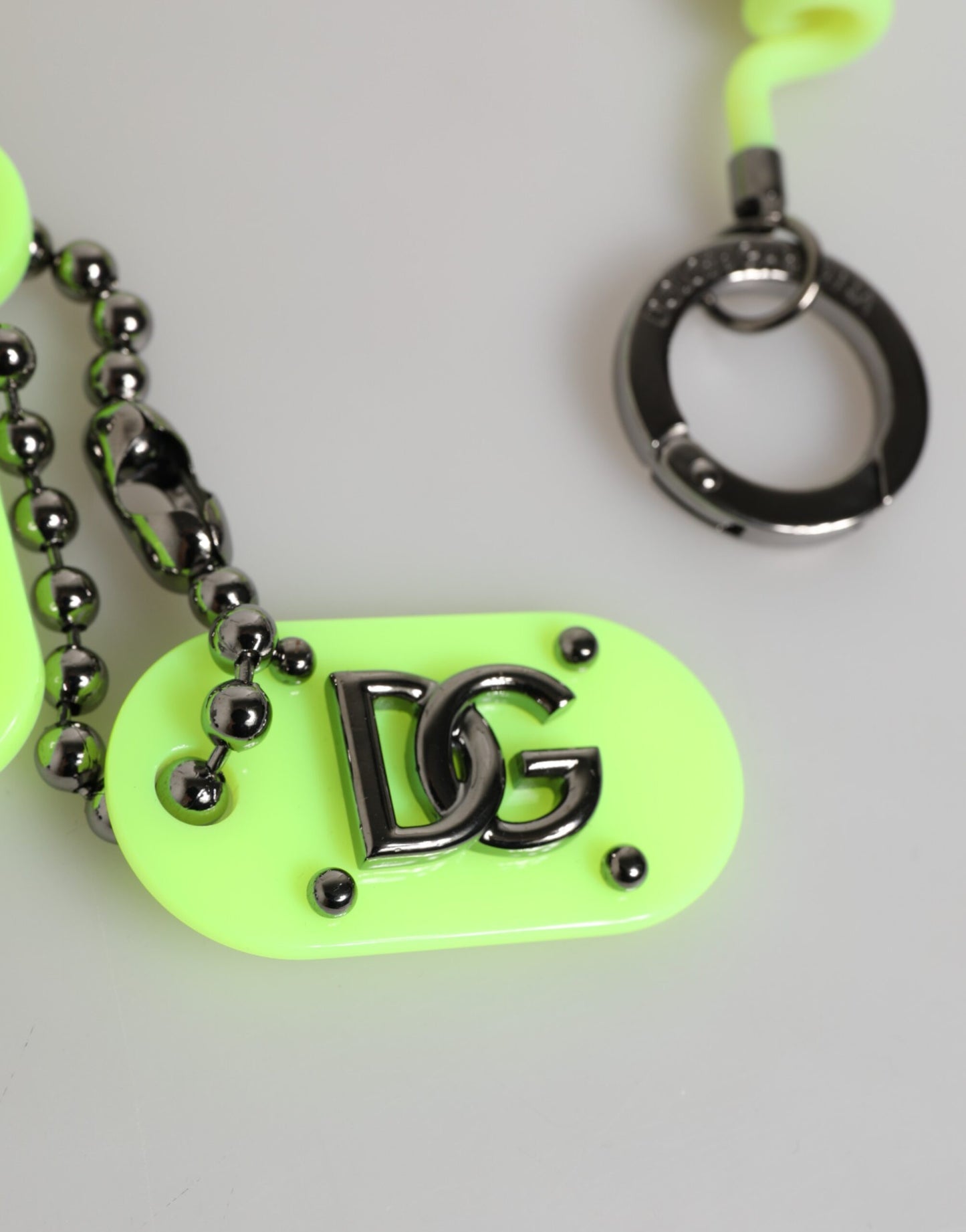 Porte-clés Dolce & Gabbana Green Springy avec logo DG pour homme