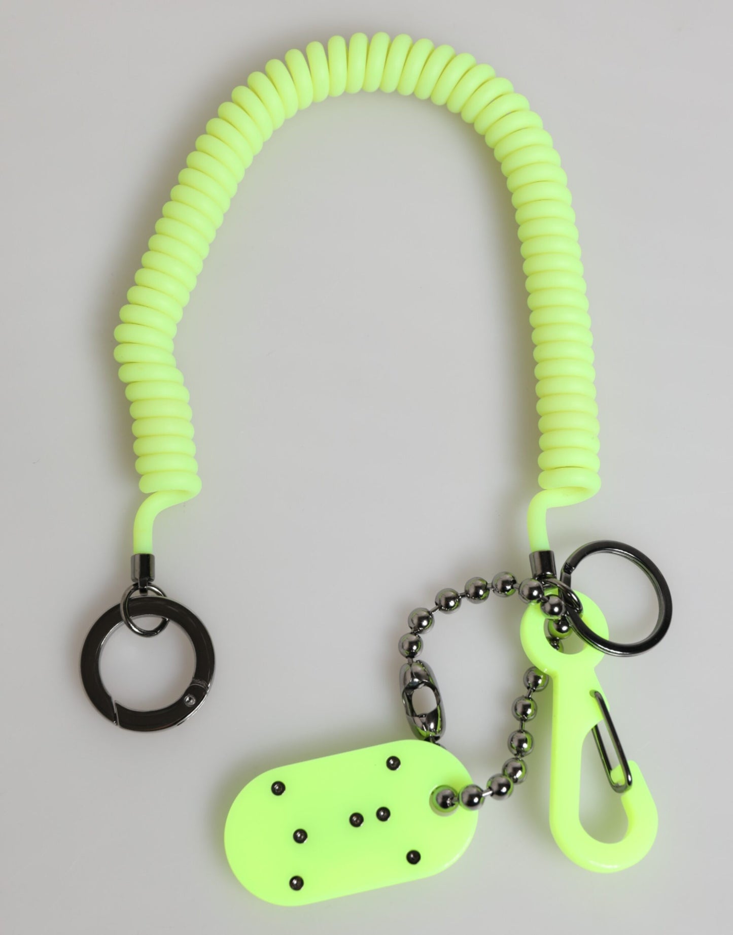 Dolce & Gabbana Green Springy Key Holder DG Logo Men's Keychain Keyring