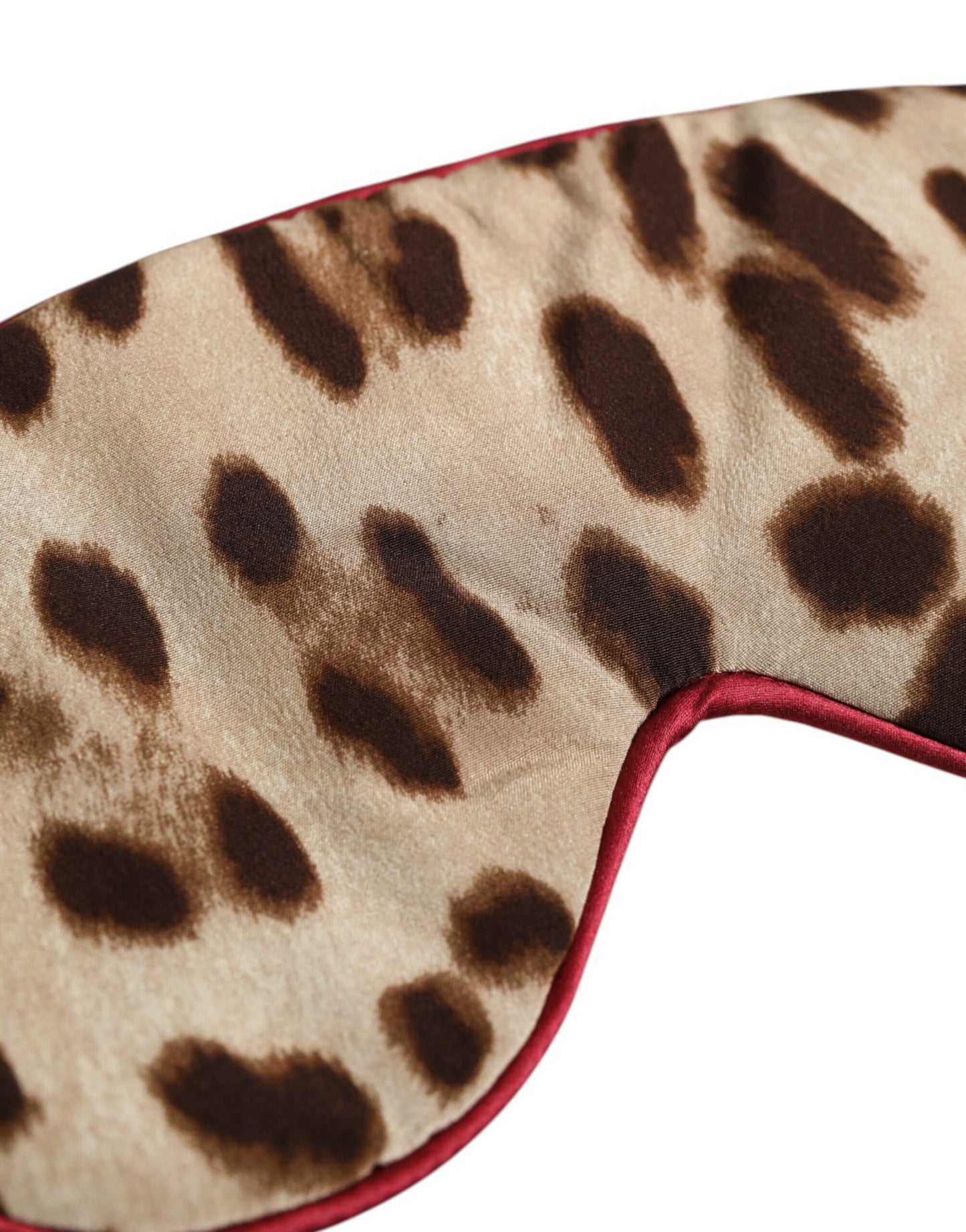 Masque de sommeil pour les yeux Dolce & Gabbana en soie marron à imprimé léopard pour femme