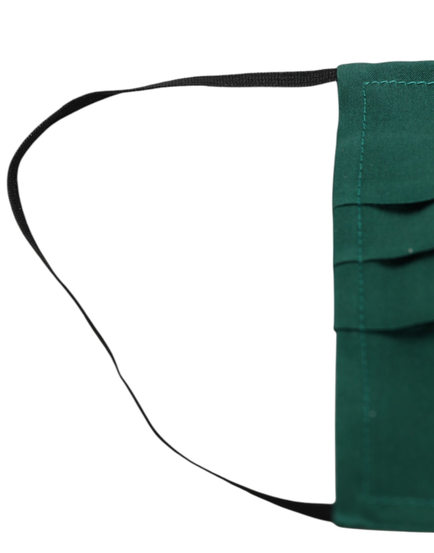 Masque facial plissé en soie verte Dolce & Gabbana avec élastiques et sangles d'oreilles