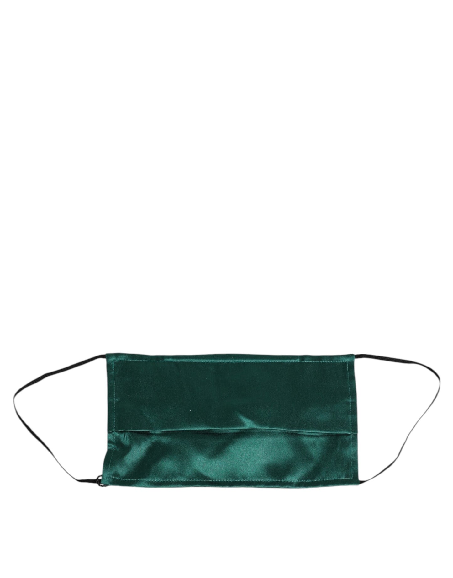 Masque facial plissé en soie verte Dolce & Gabbana avec élastiques et sangles d'oreilles
