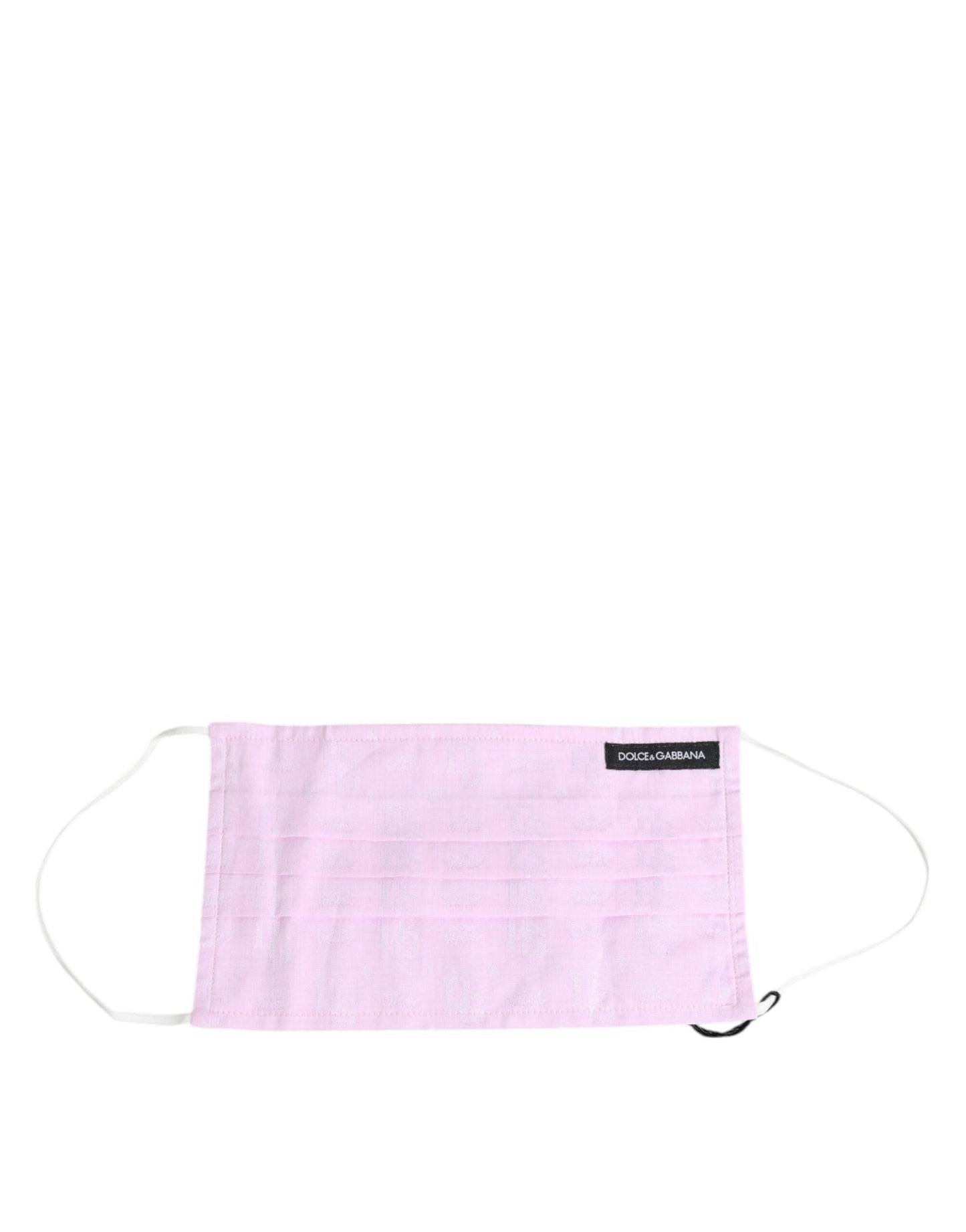 Masque facial élastique en coton rose avec logo Dolce & Gabbana