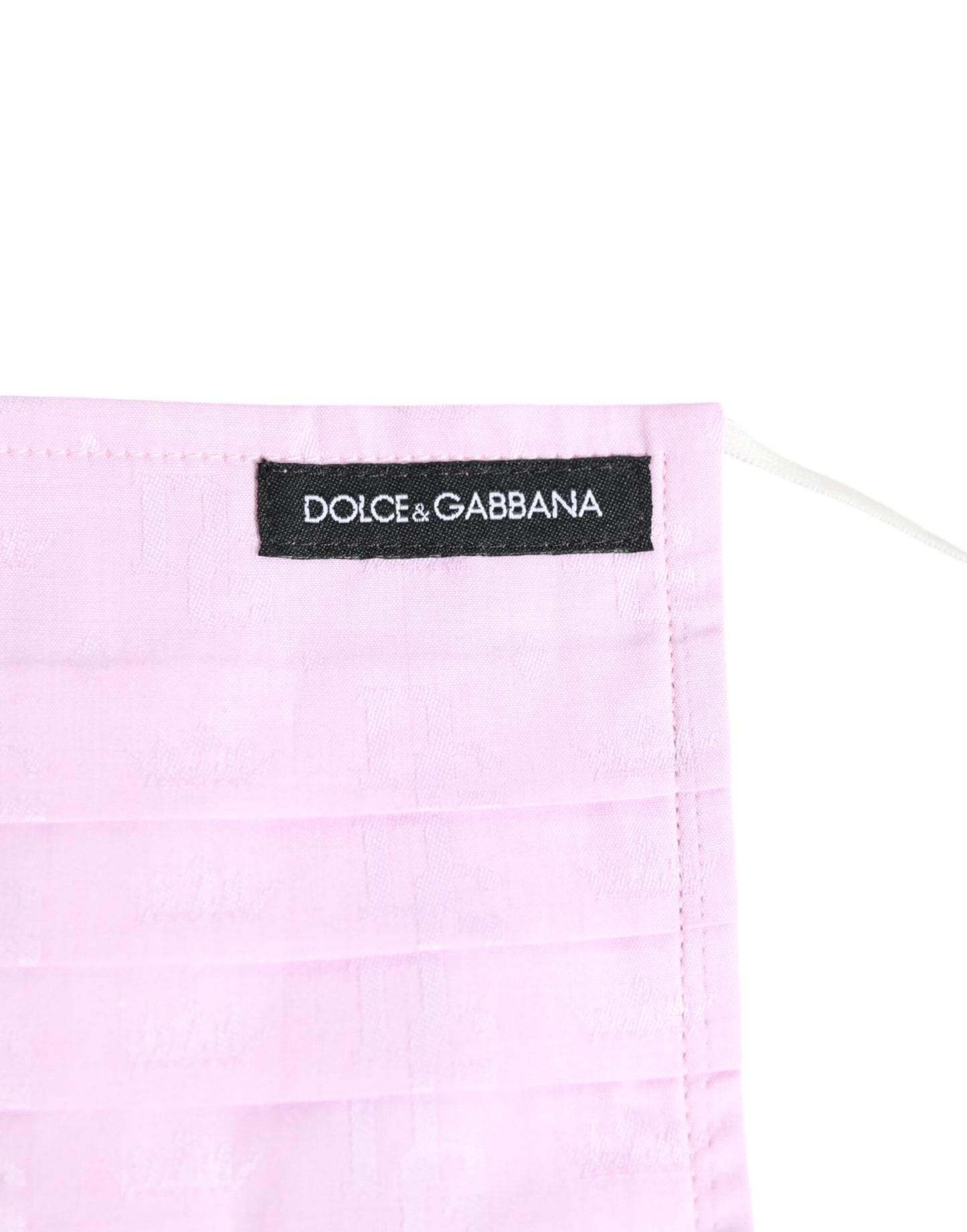 Masque facial élastique en coton rose avec logo Dolce & Gabbana