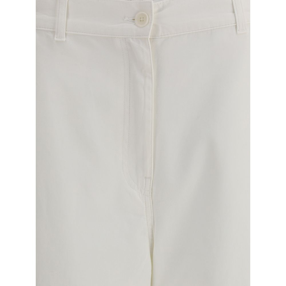 The Row Cream Cotton Cargo Pants