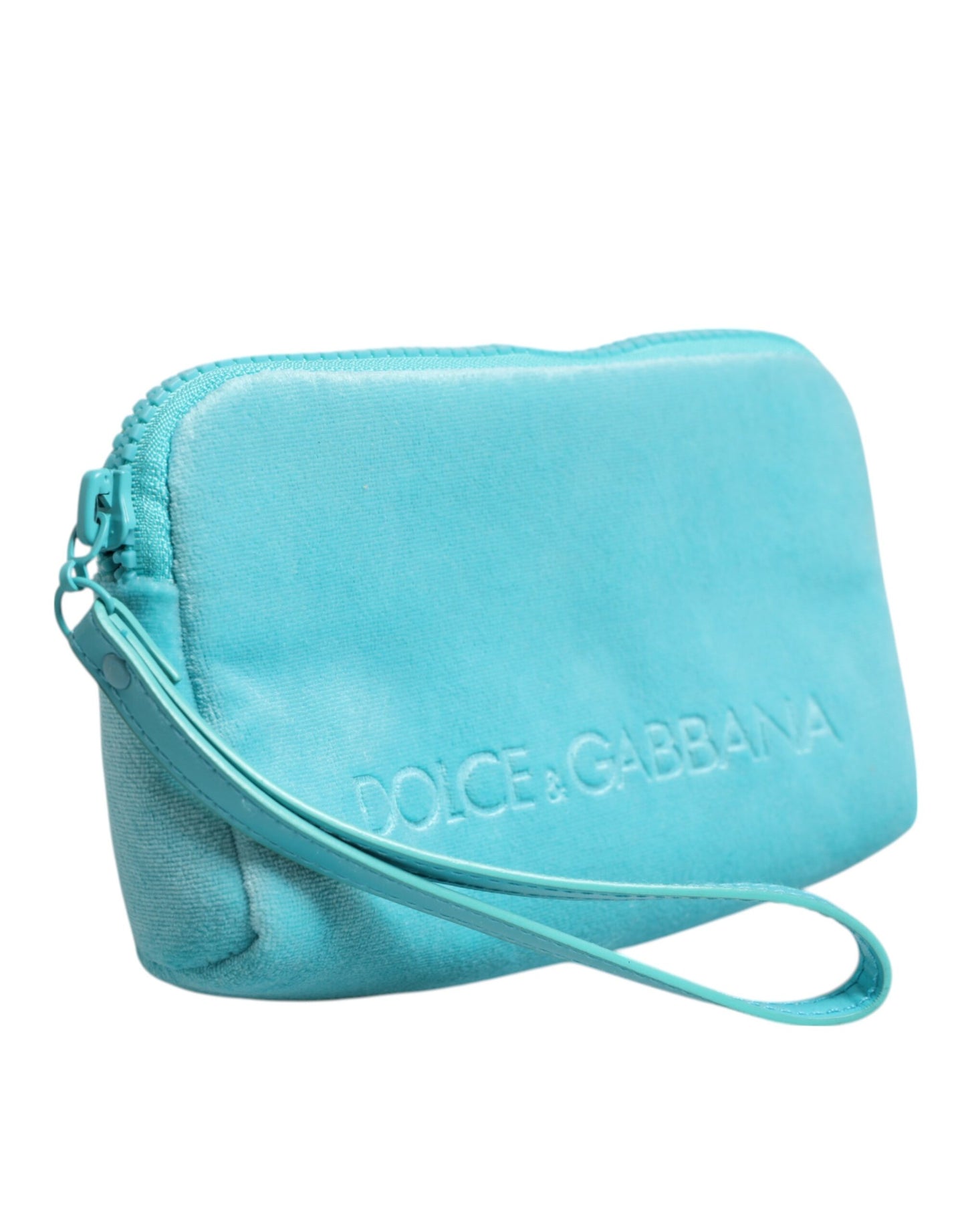 Pochette porte-lunettes de soleil Dolce & Gabbana bleu clair avec logo uni