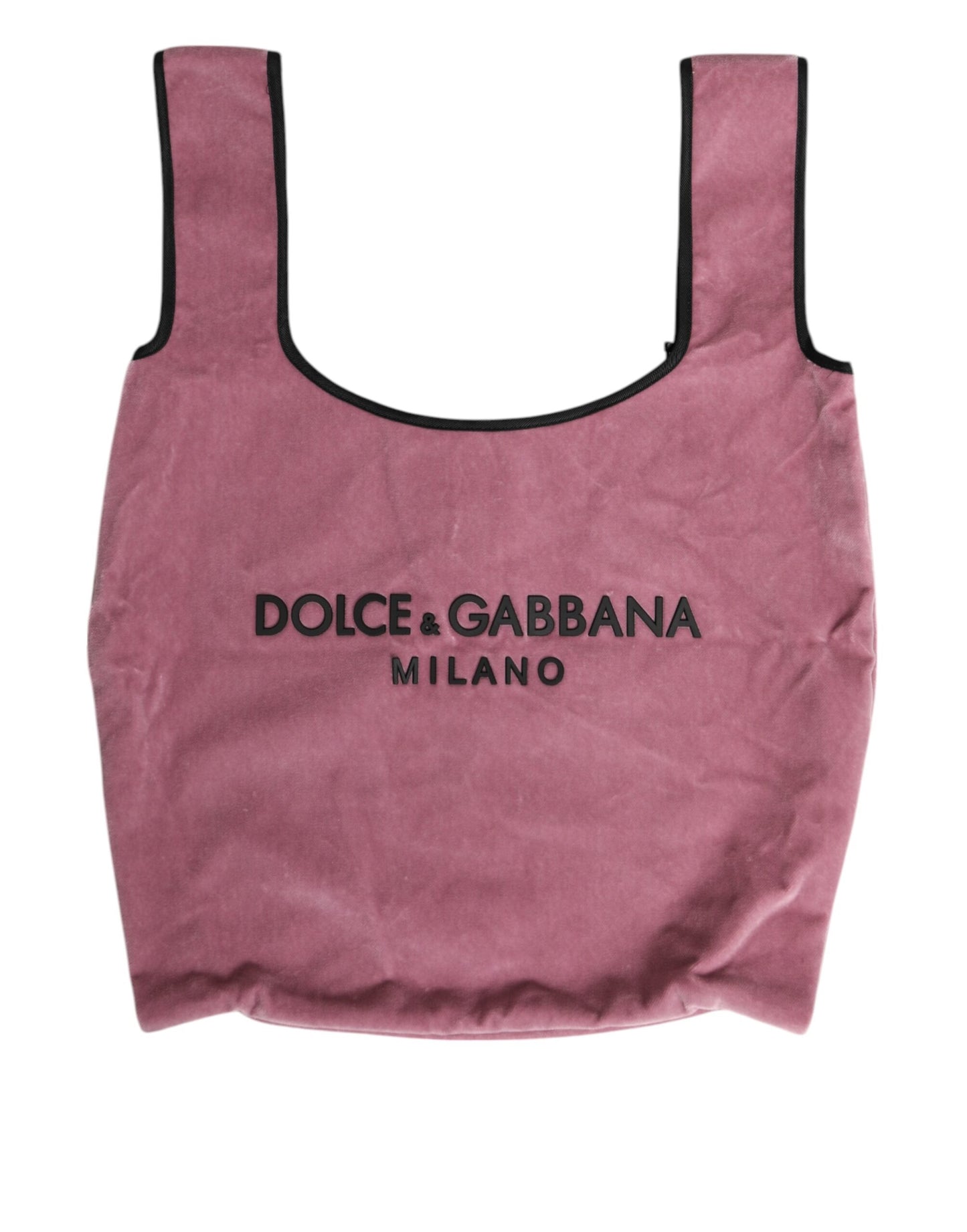Sacs cabas à bandoulière Dolce & Gabbana en velours de coton rose DG MILANO