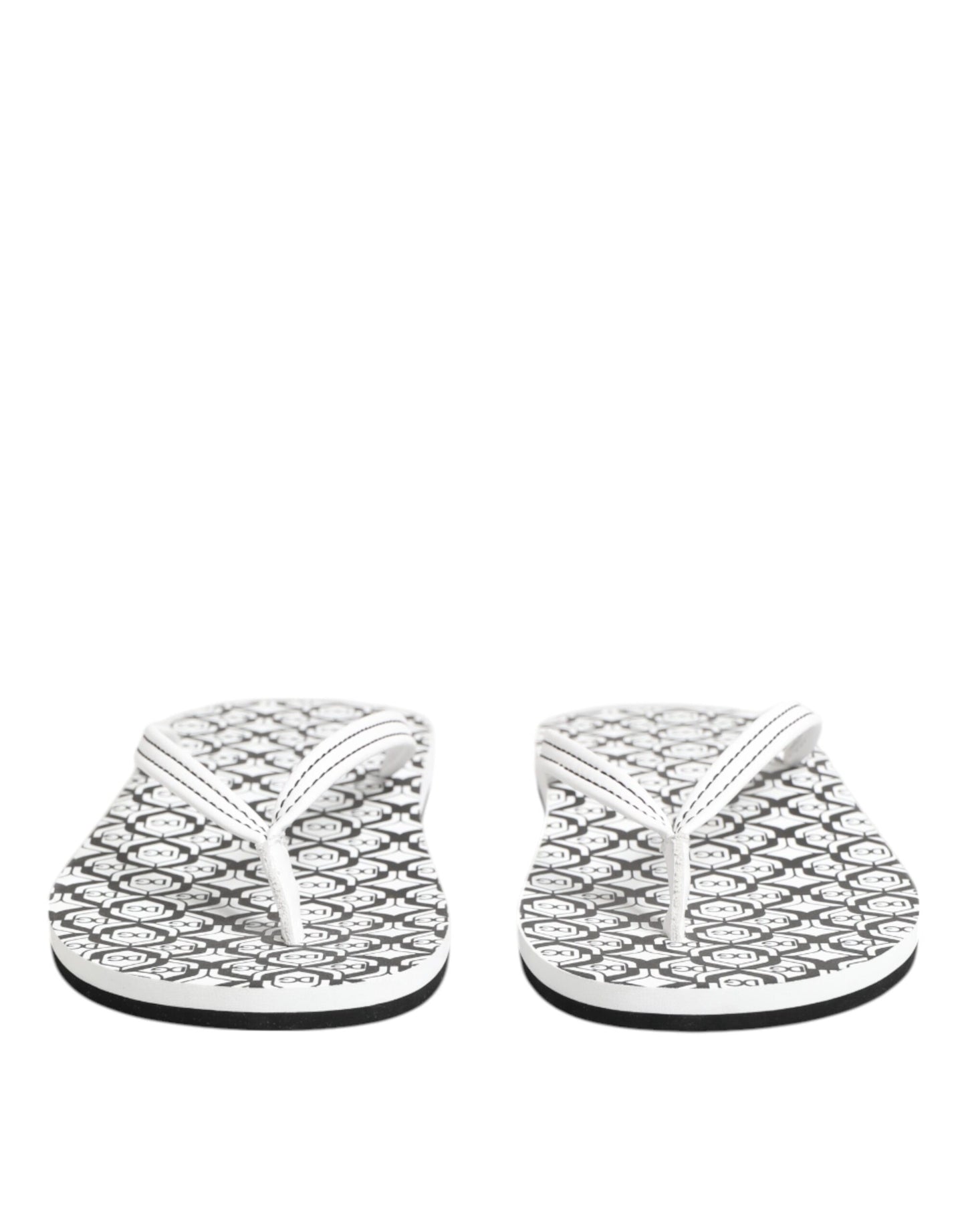 Chaussures plates de plage Dolce & Gabbana à logo noir et blanc