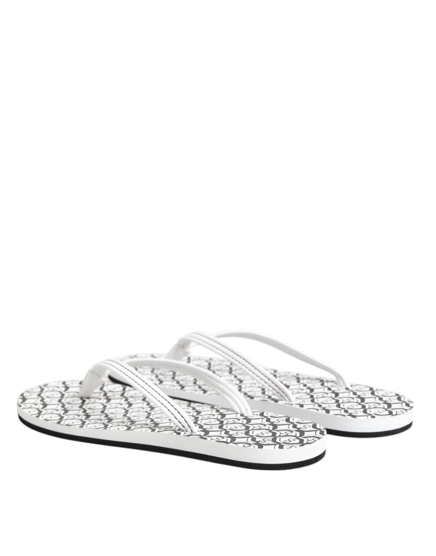 Chaussures plates de plage Dolce & Gabbana à logo noir et blanc