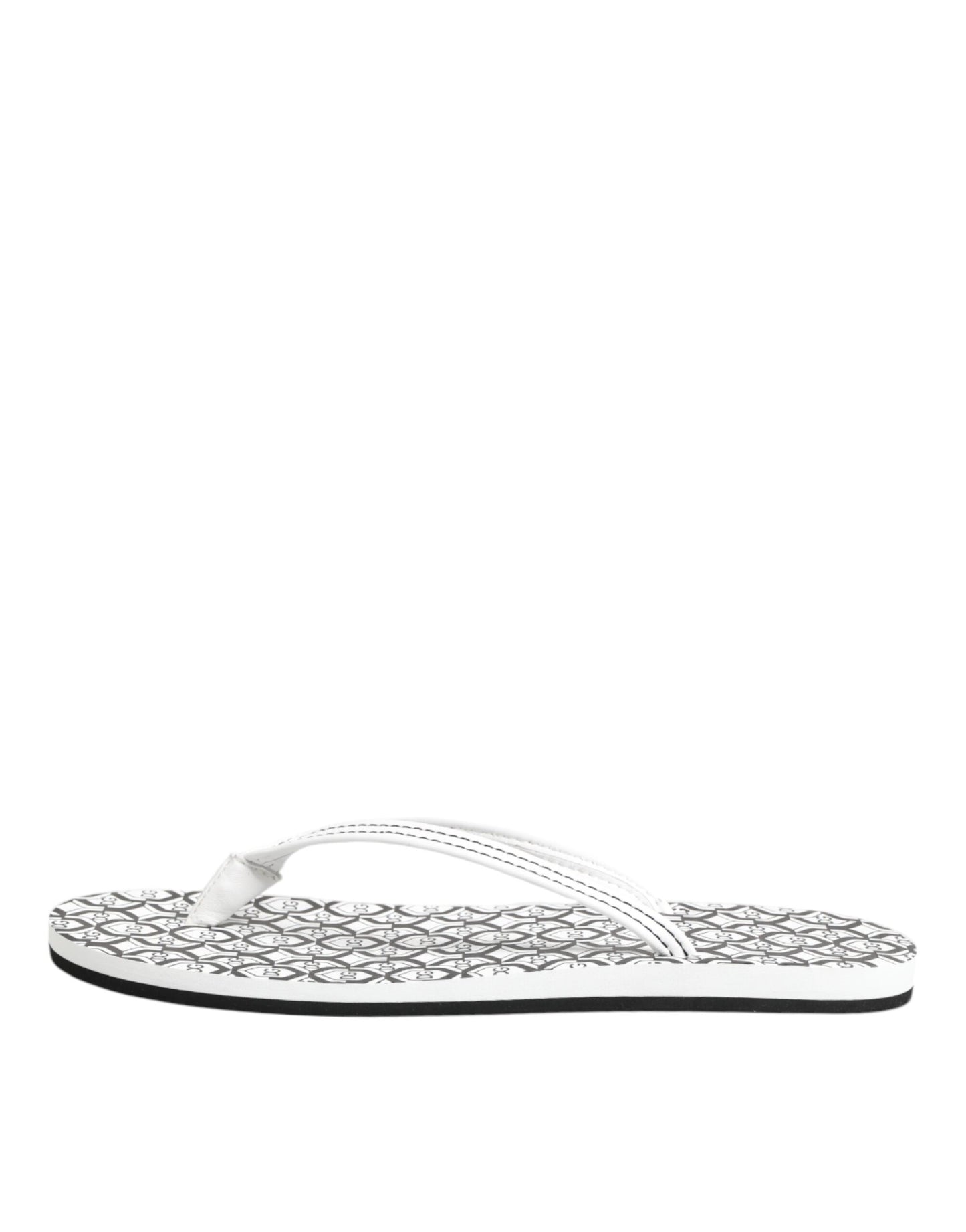 Chaussures plates de plage Dolce & Gabbana à logo noir et blanc
