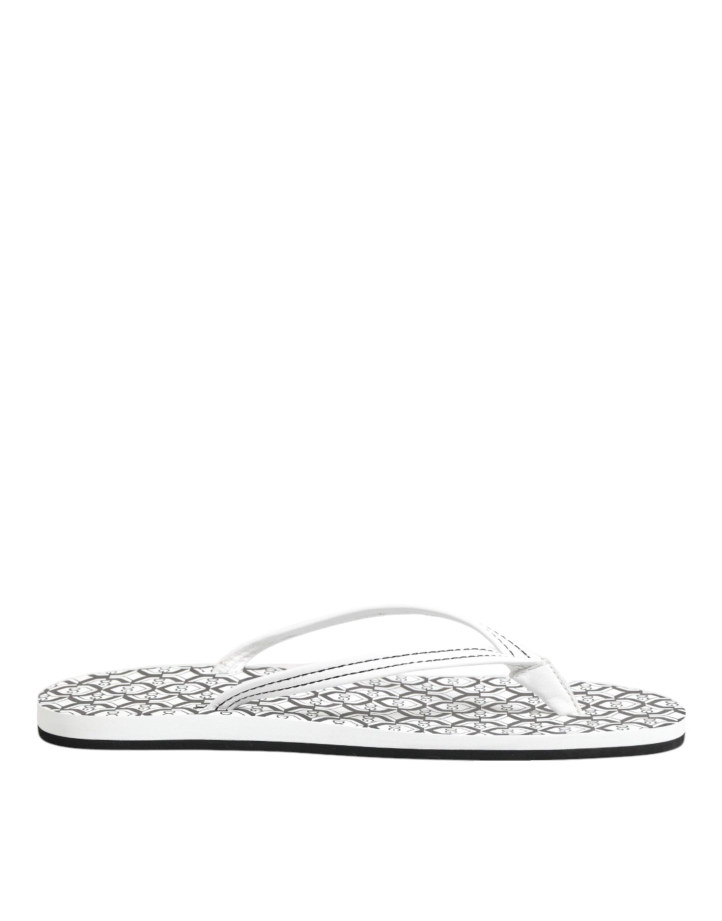 Chaussures plates de plage Dolce & Gabbana à logo noir et blanc