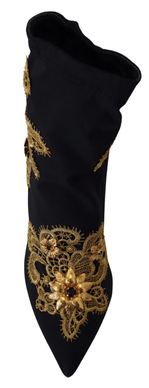 Chaussures Dolce & Gabbana à broderies en or noir et cristaux