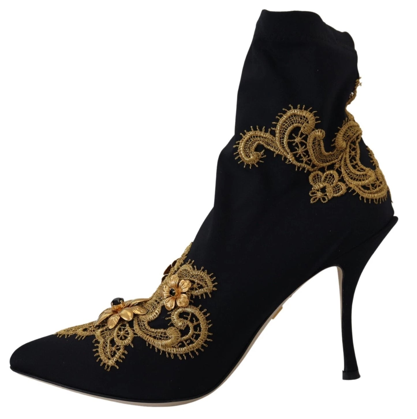 Chaussures Dolce & Gabbana à broderies en or noir et cristaux