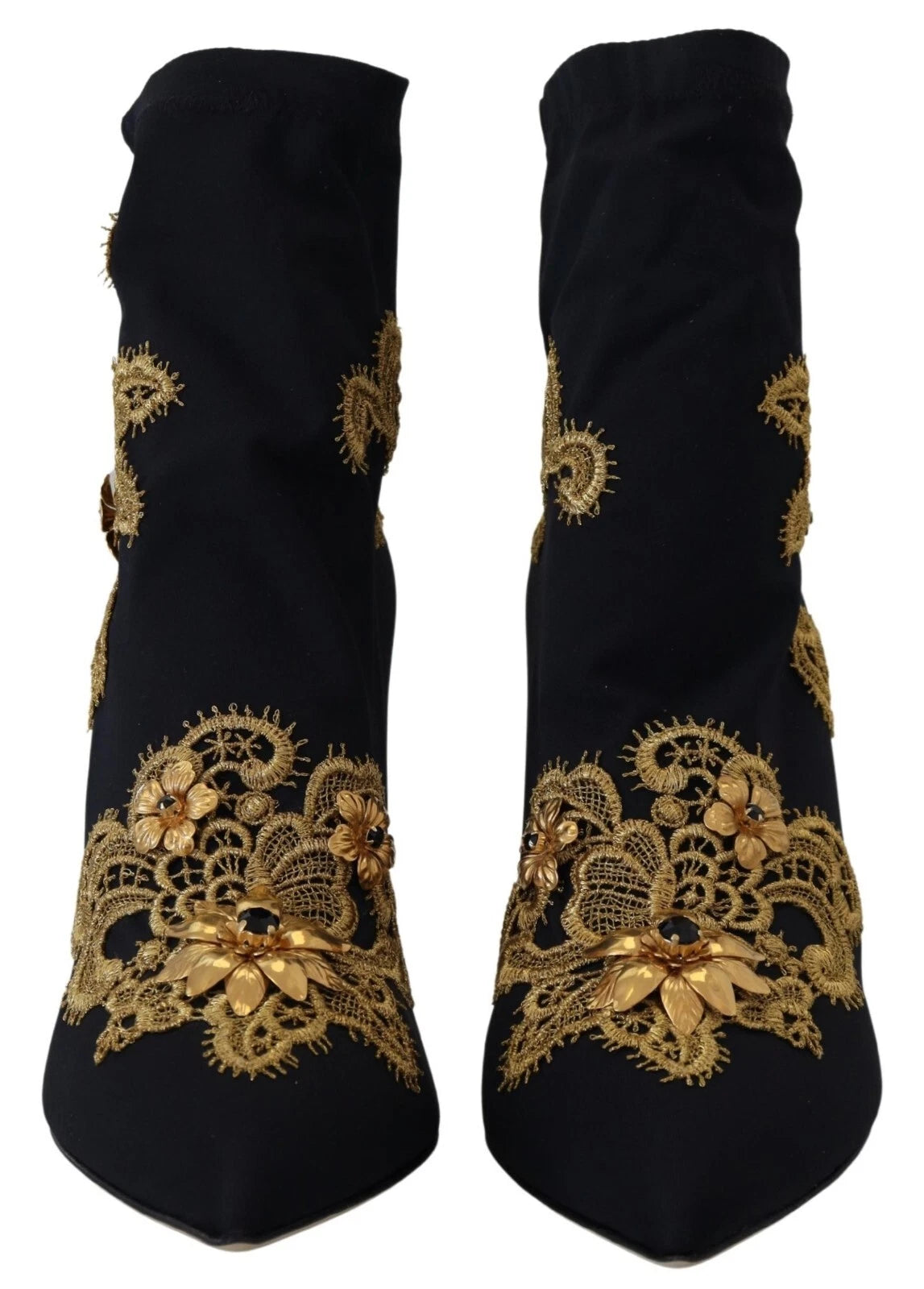 Chaussures Dolce & Gabbana à broderies en or noir et cristaux